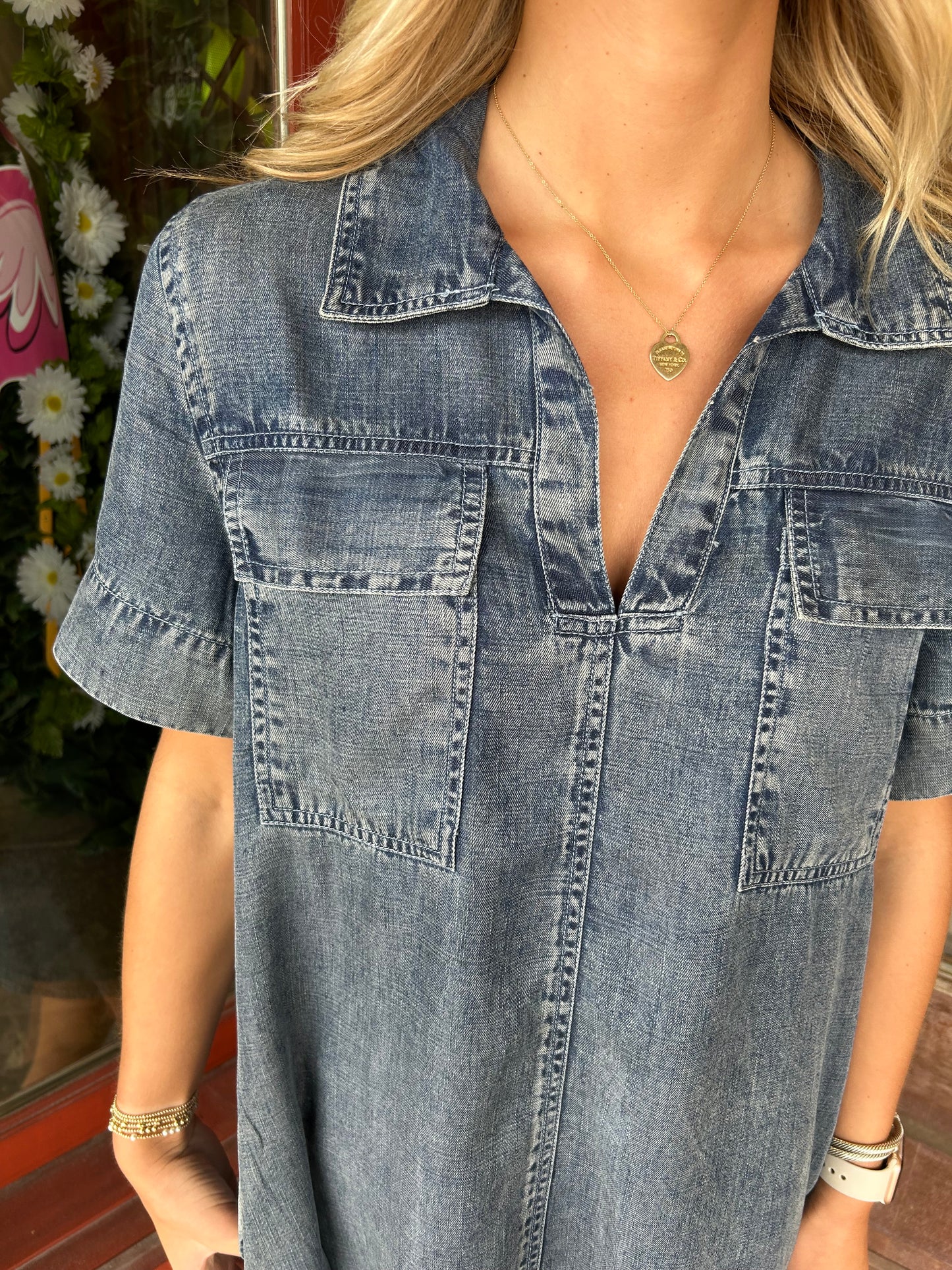 Denim Shift Dress