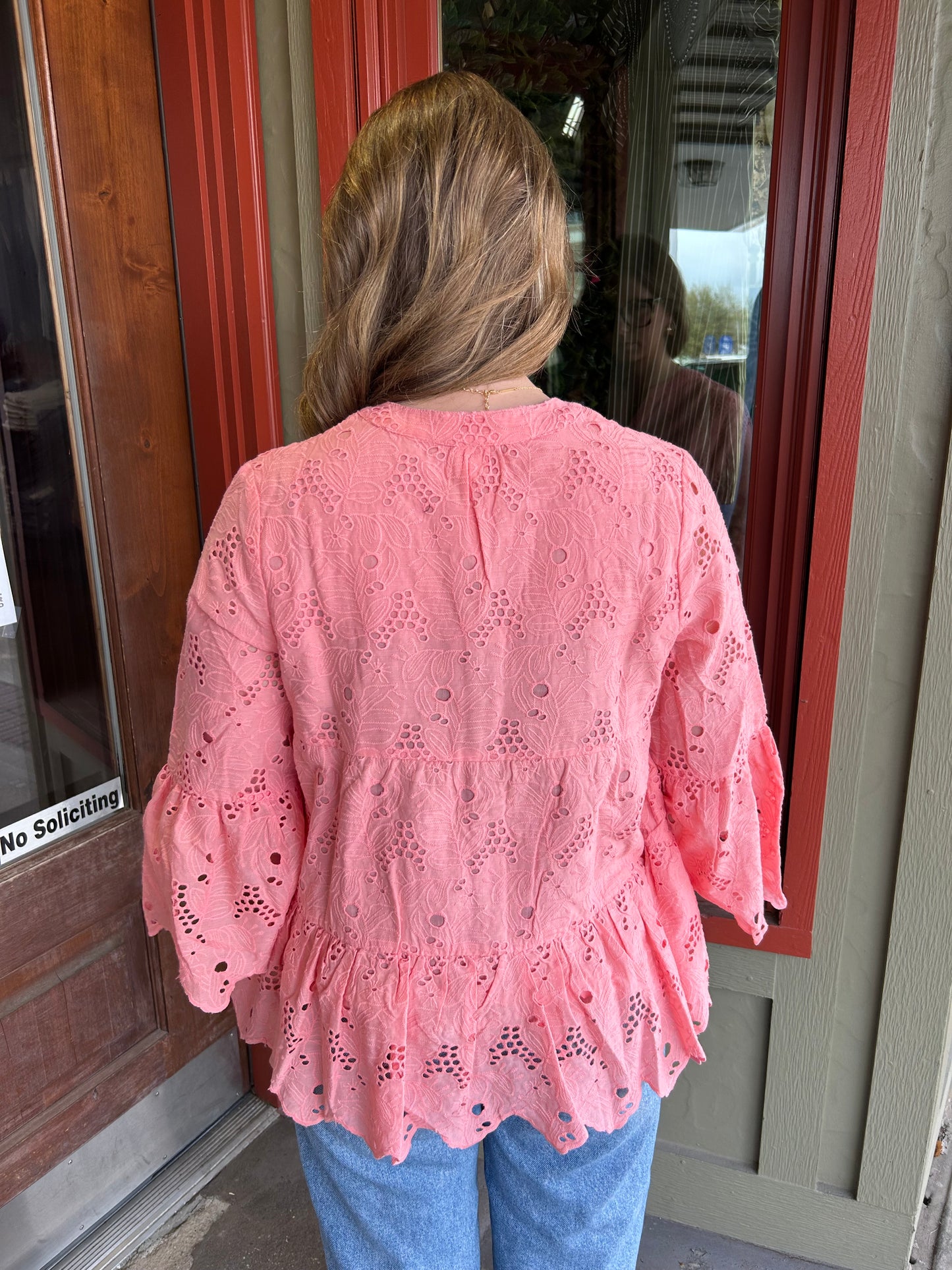 Eyelet Tiered Top