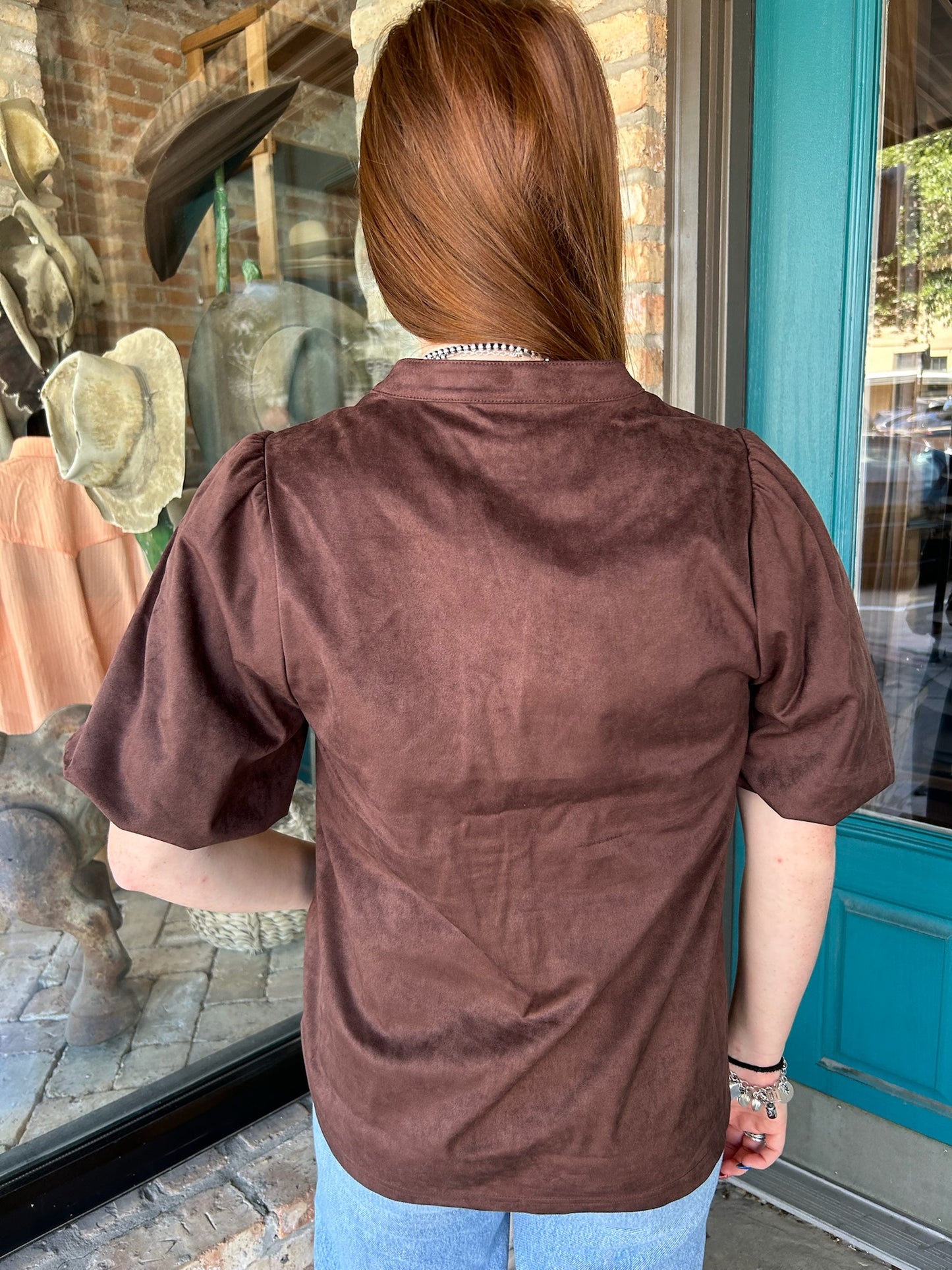 Faux Suede Top