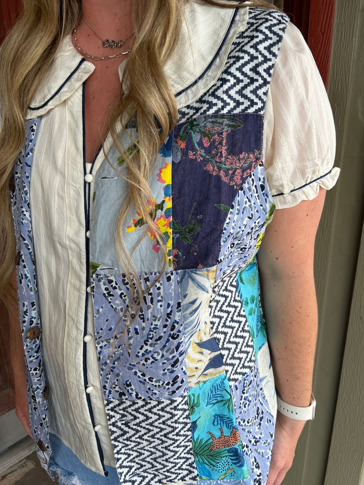 Patchwork Sunrise Reversible Vest