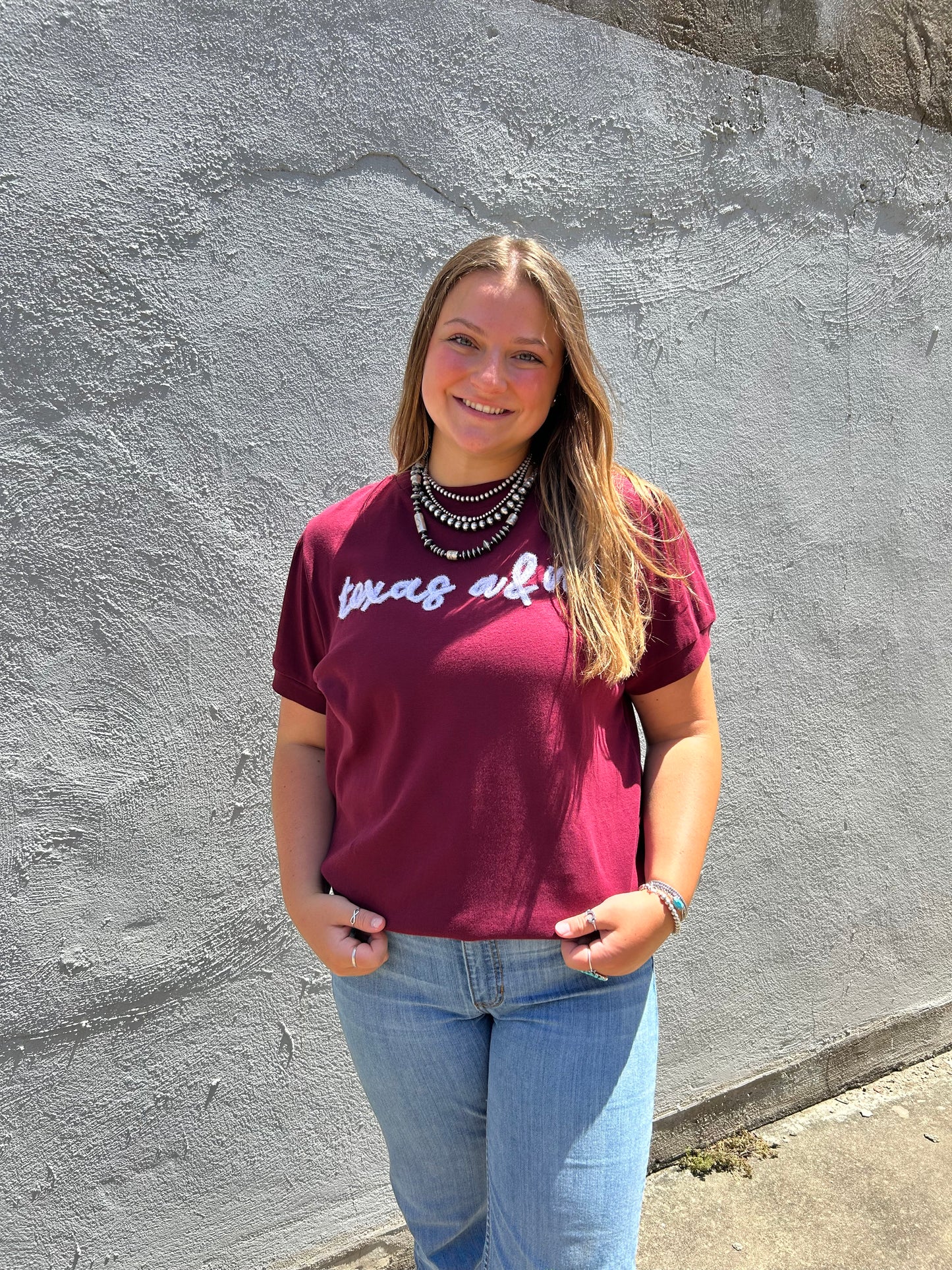 Tamu Glitter Script Top