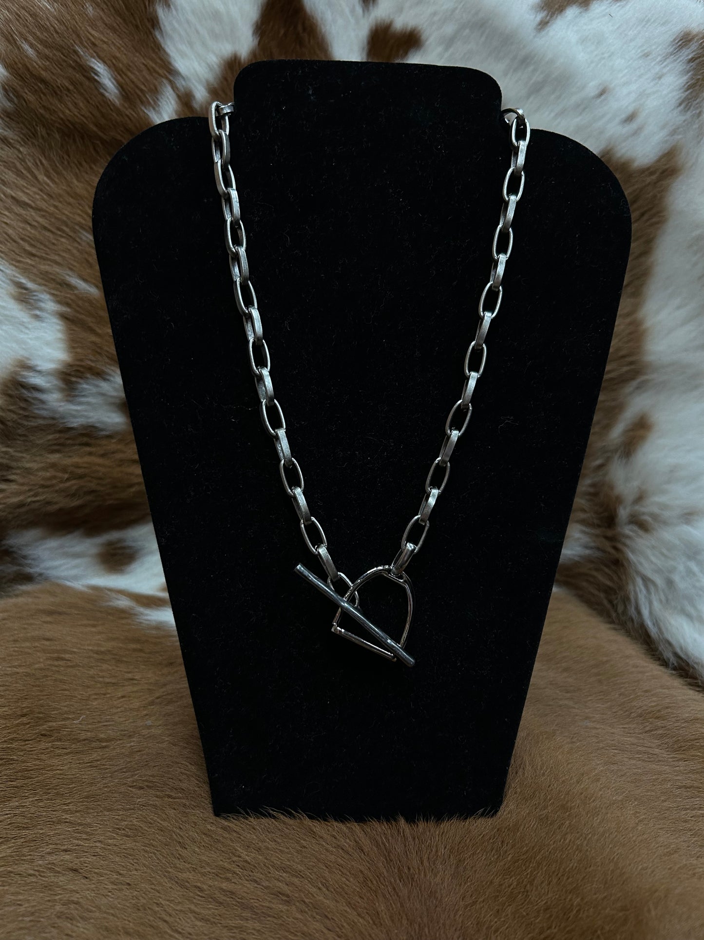 Large Stirrup W/ Bar Necklace