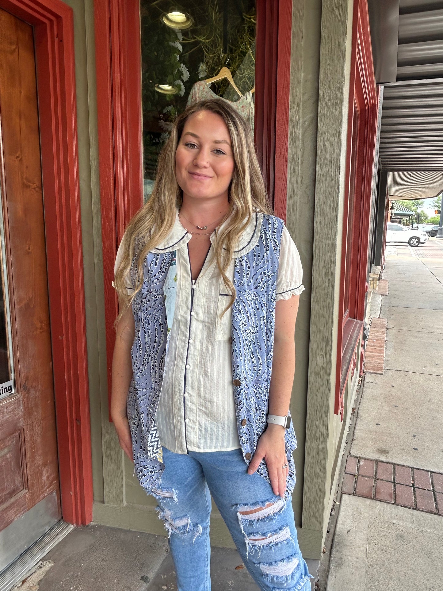 Patchwork Sunrise Reversible Vest