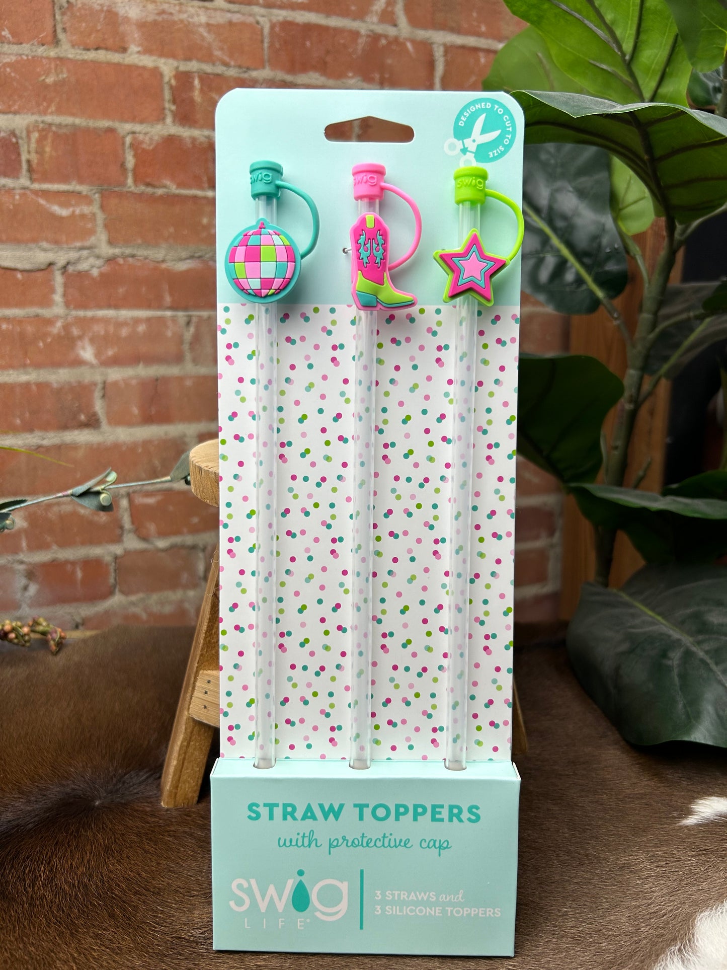 Disco Cowgirl Straw Toppers