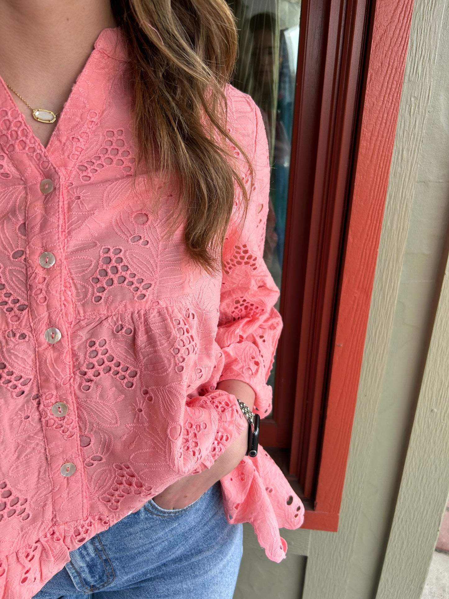 Eyelet Tiered Top