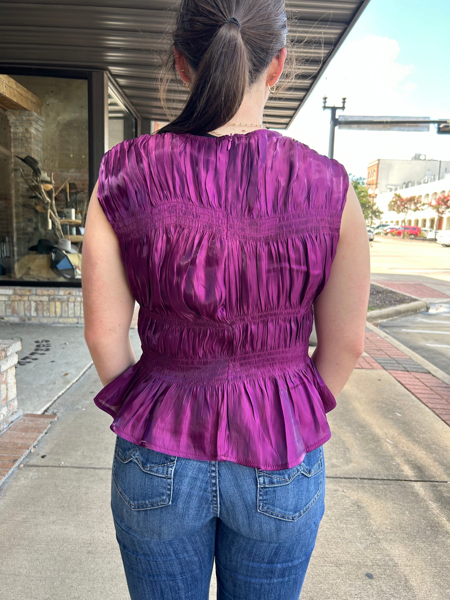 Plumette Smocked Top