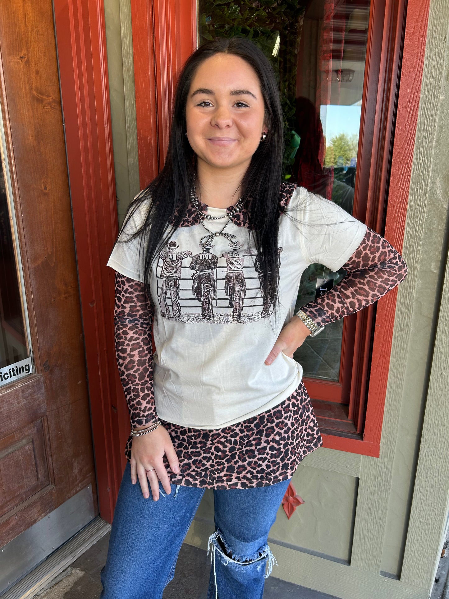 Cheetha Lace Collar Top