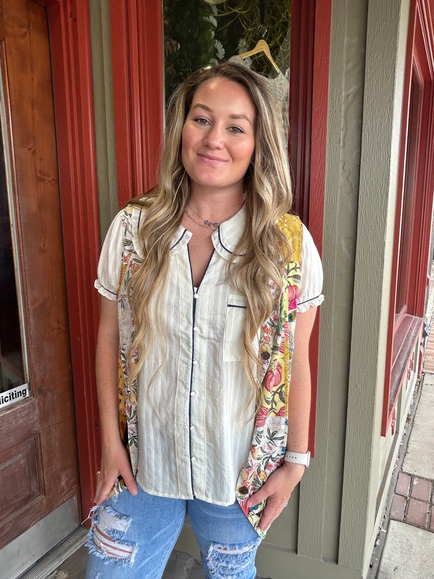 Patchwork Sunrise Reversible Vest