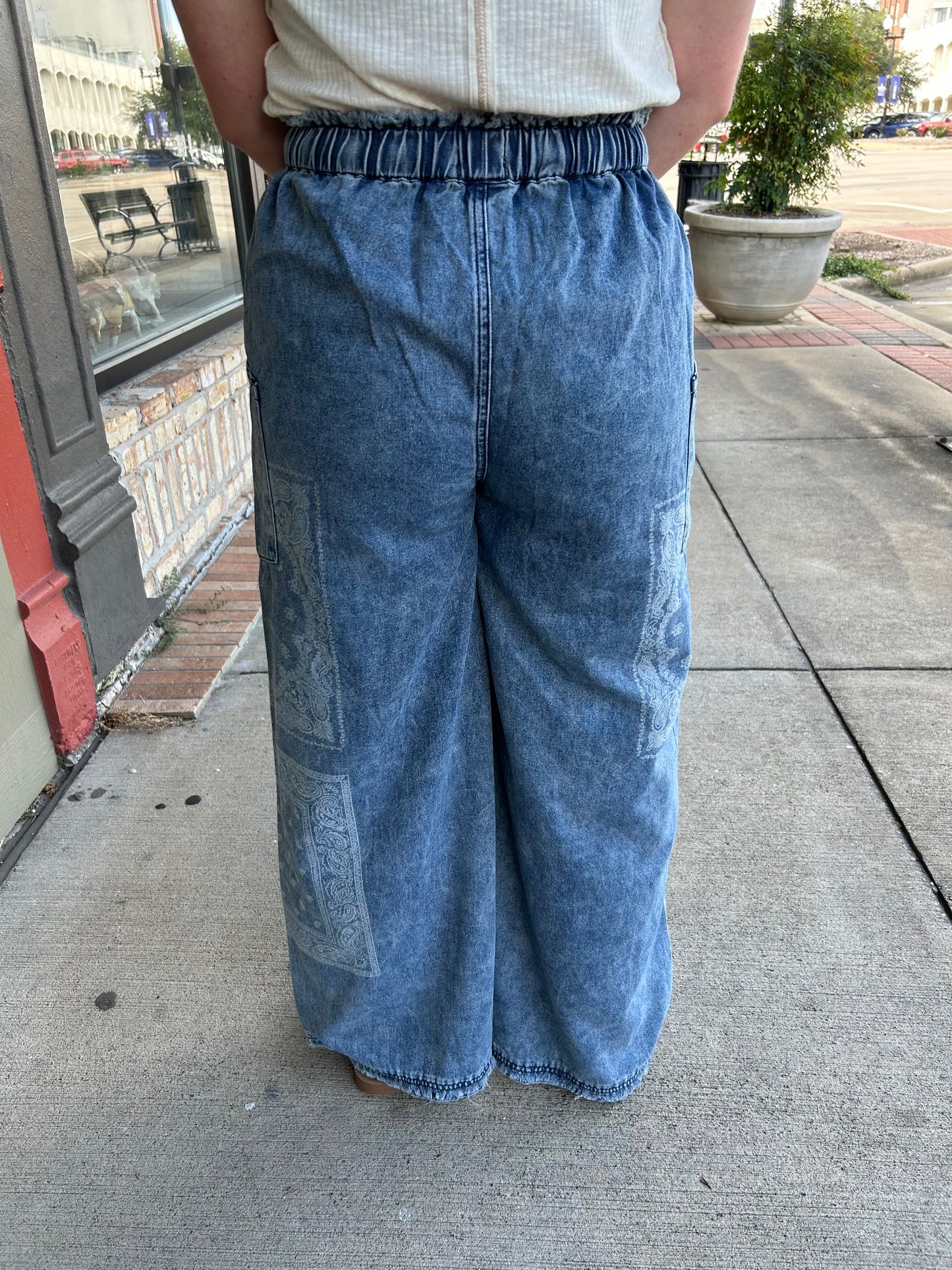Denim Bandana Pants