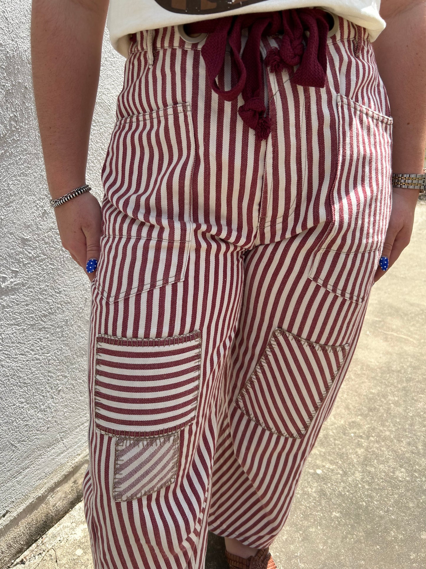 Rally Patched Barrel Pants