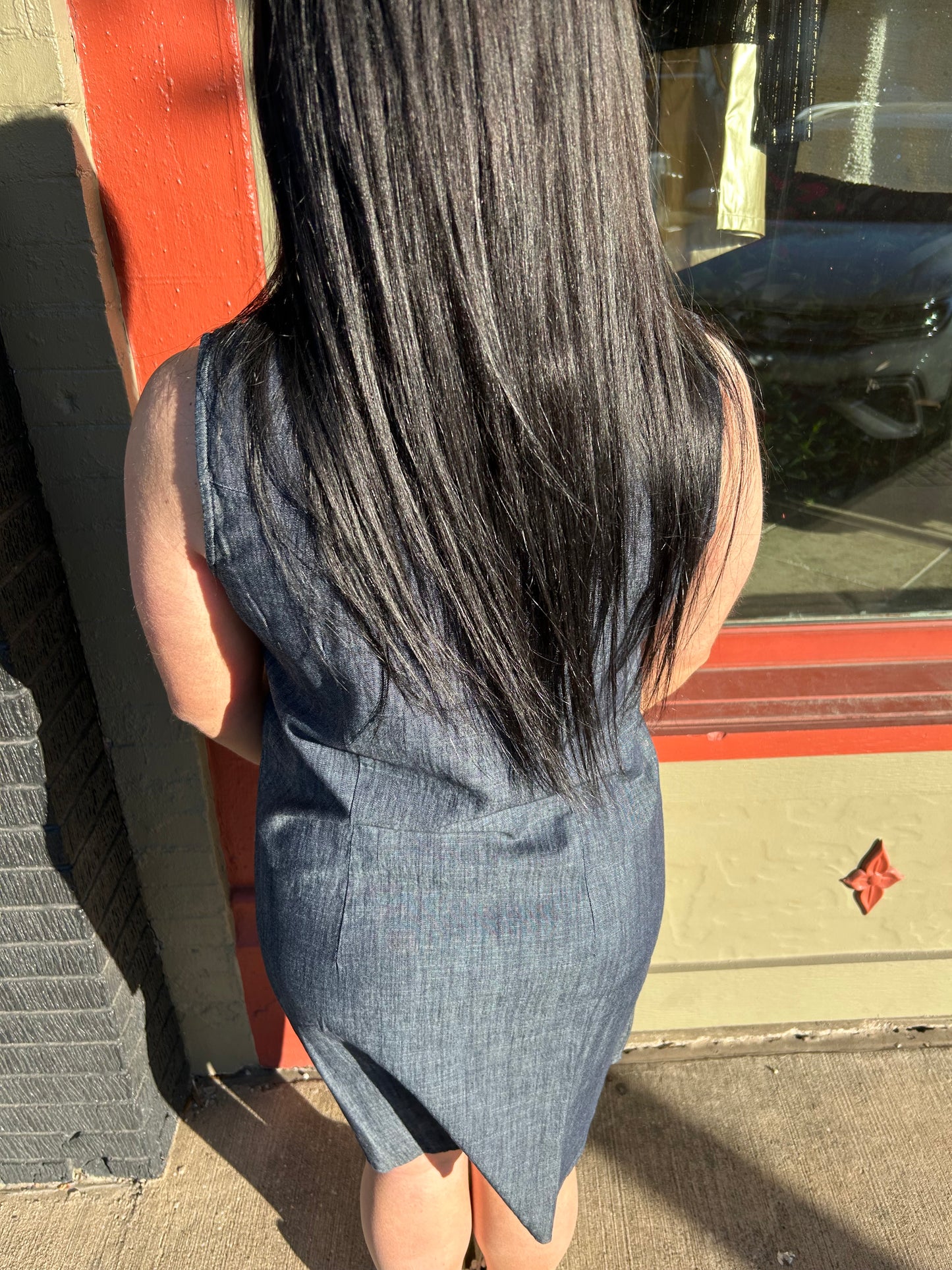 Retro Chambray Denim Dress