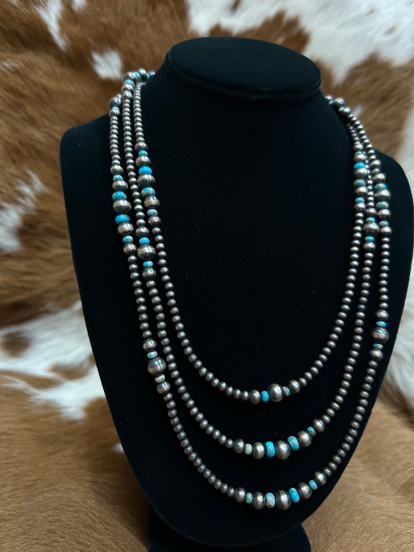 3 Stack Multi Size Navajo Necklace