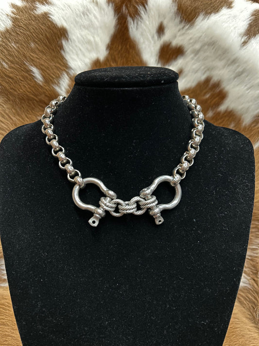 Double Snaffle Necklace