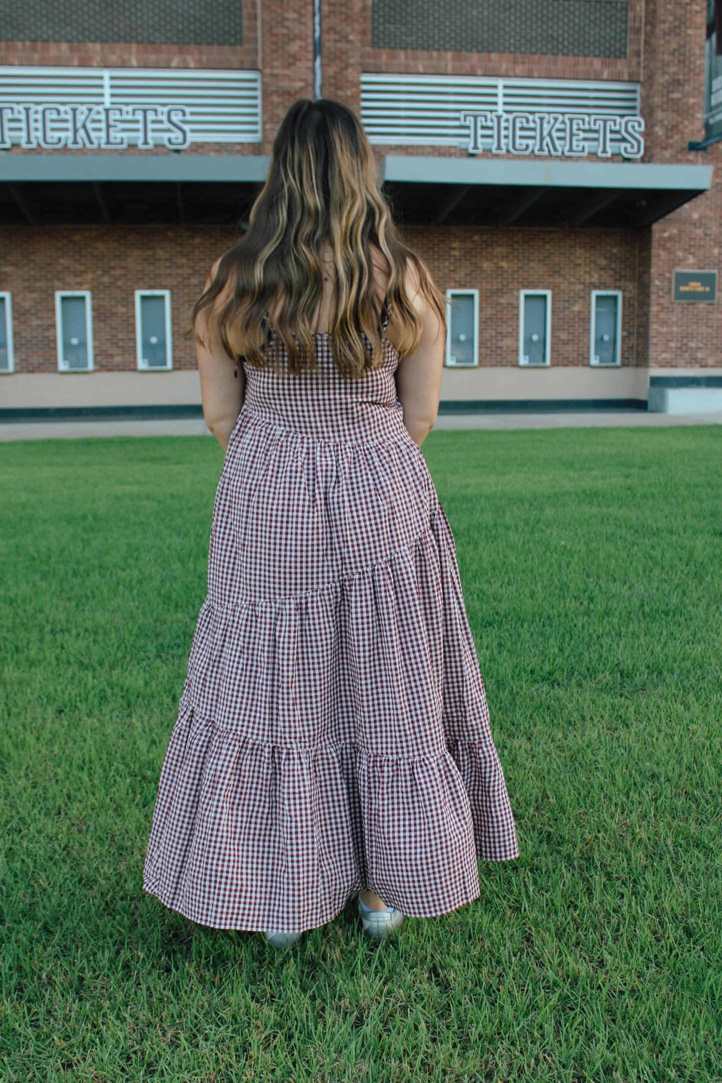Game Day Gingham Maxi Dress