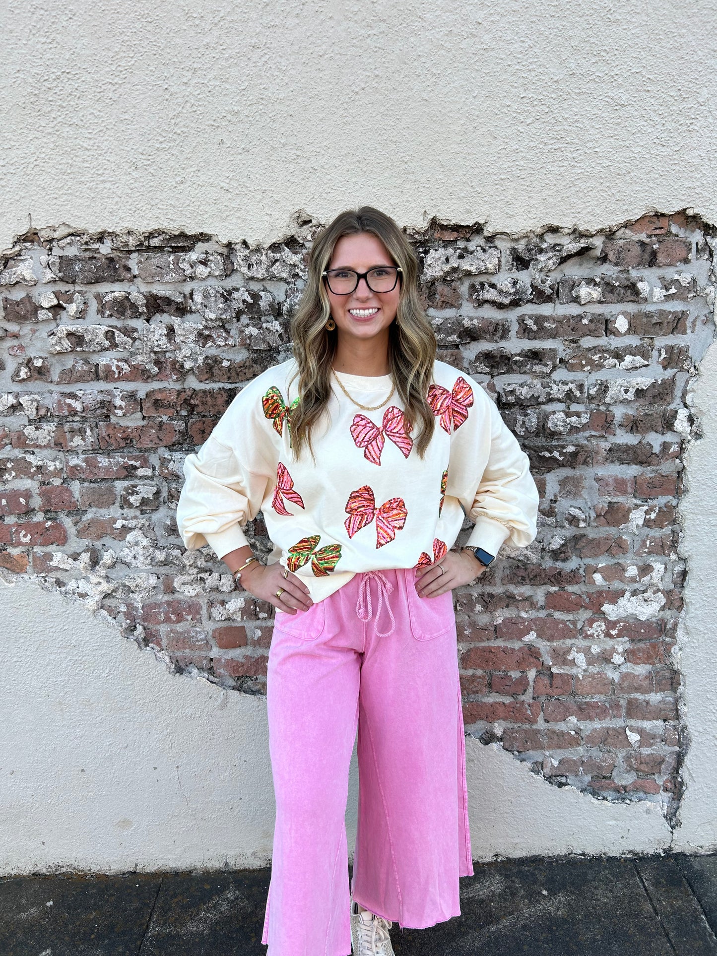 Sequin Bows Sweatshirt