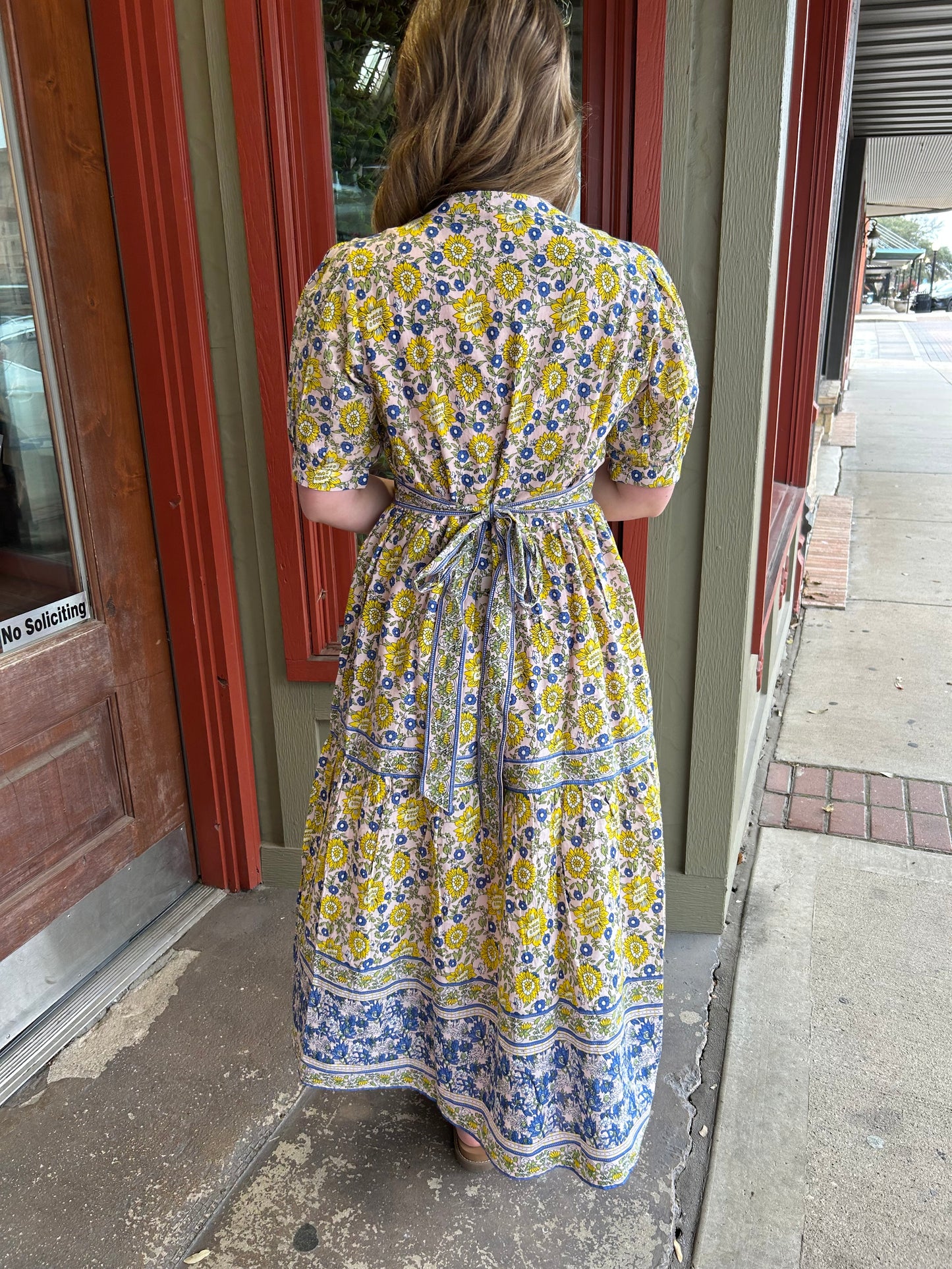 Banded Block Print Dress