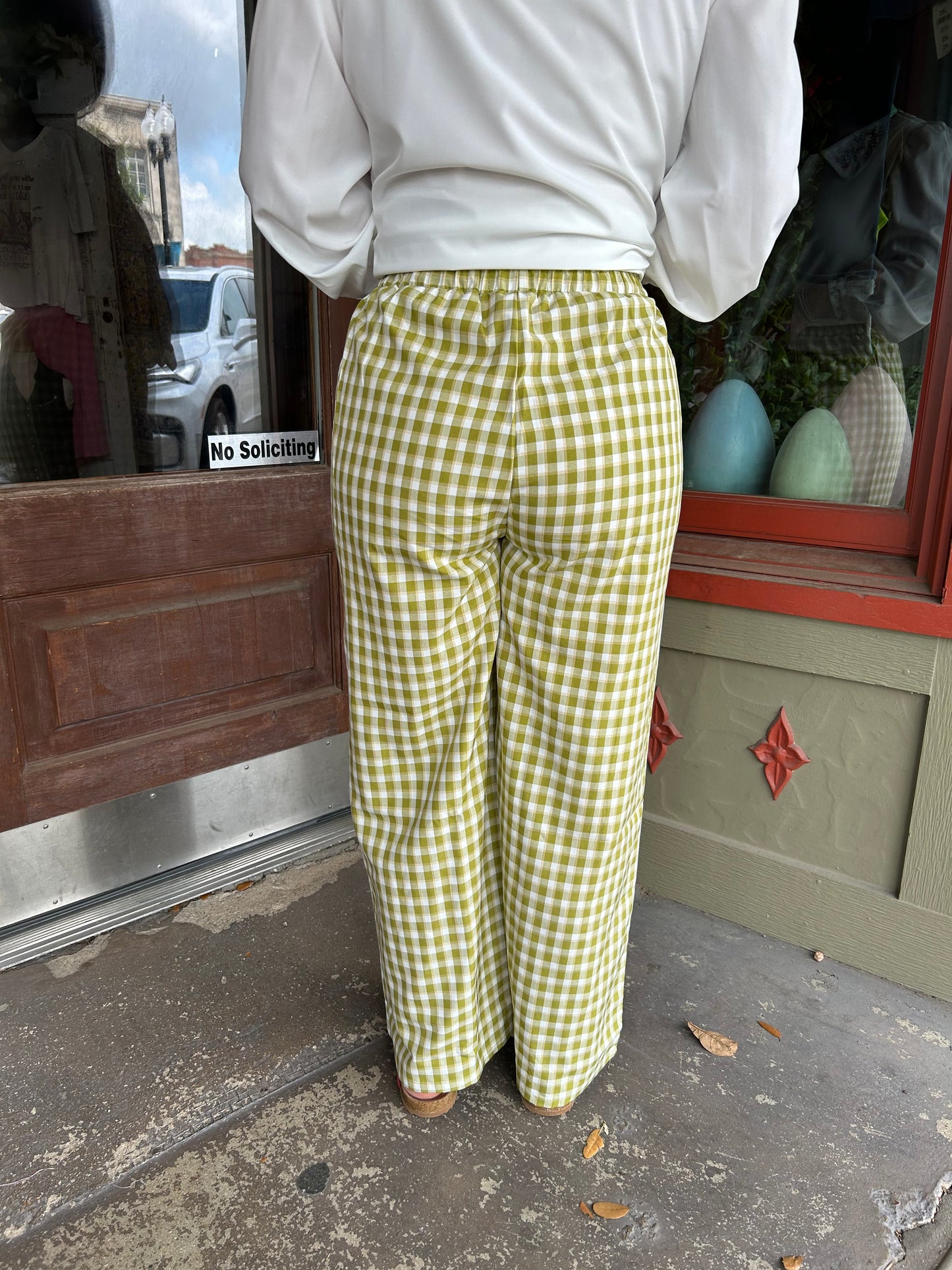 Green Gingham Pants