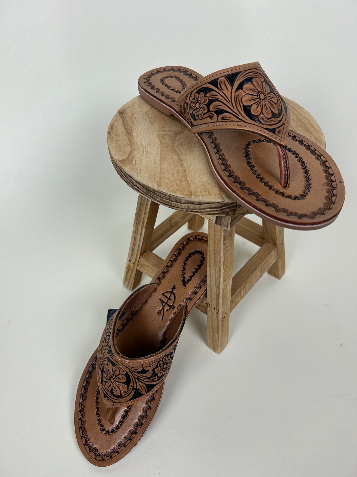 Floral Tooled Flip Flop