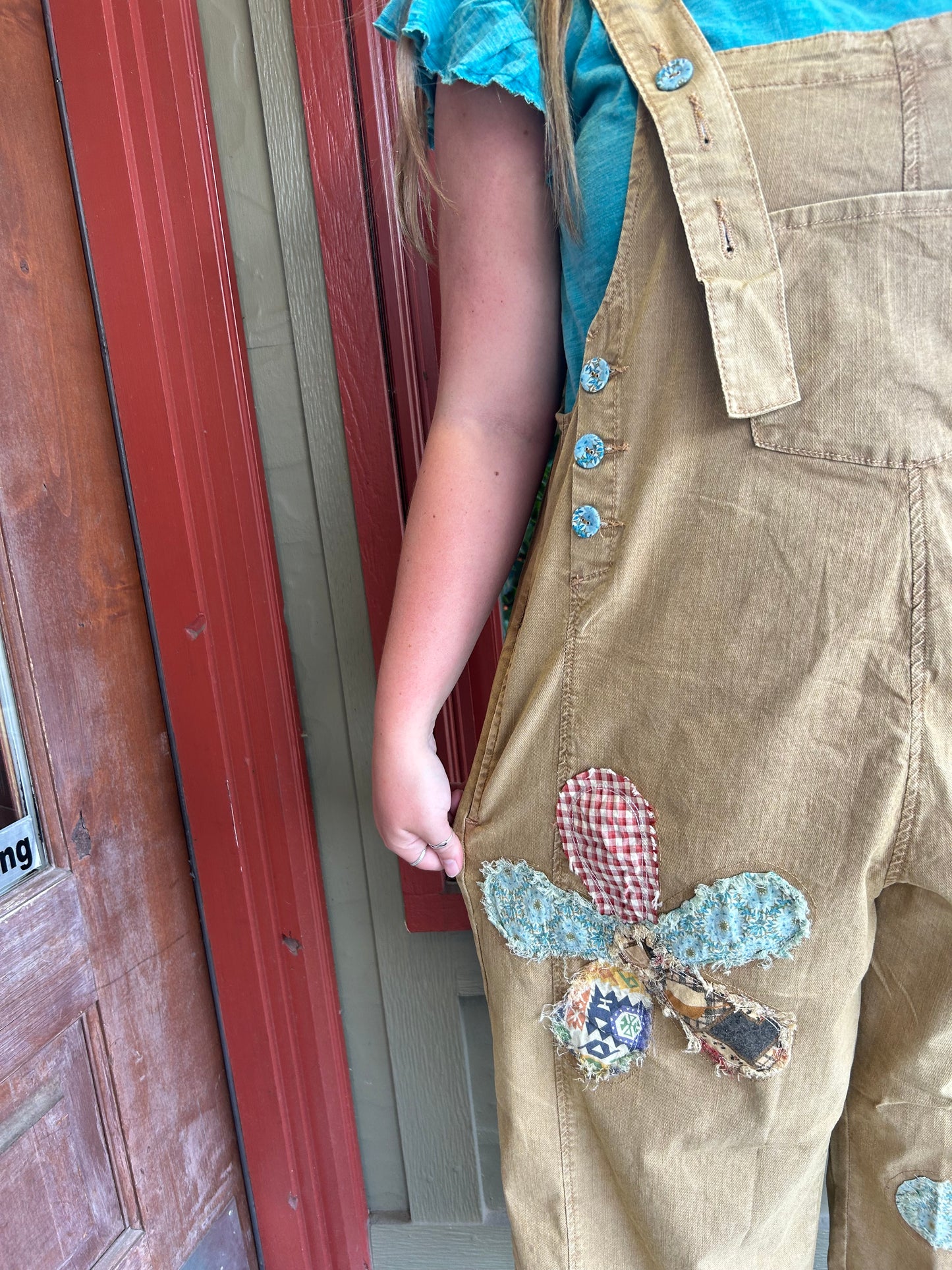 Flower Child Overall - Camel