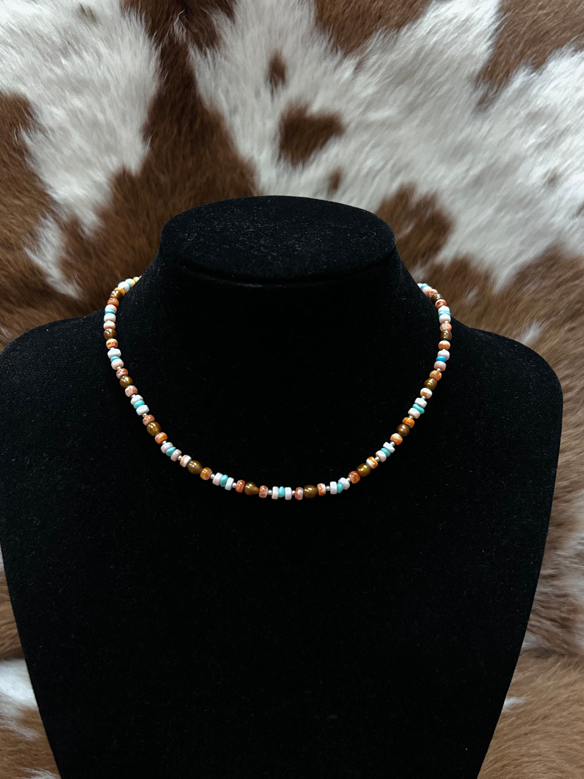 Turq/Spiney/Conch Beaded Necklace