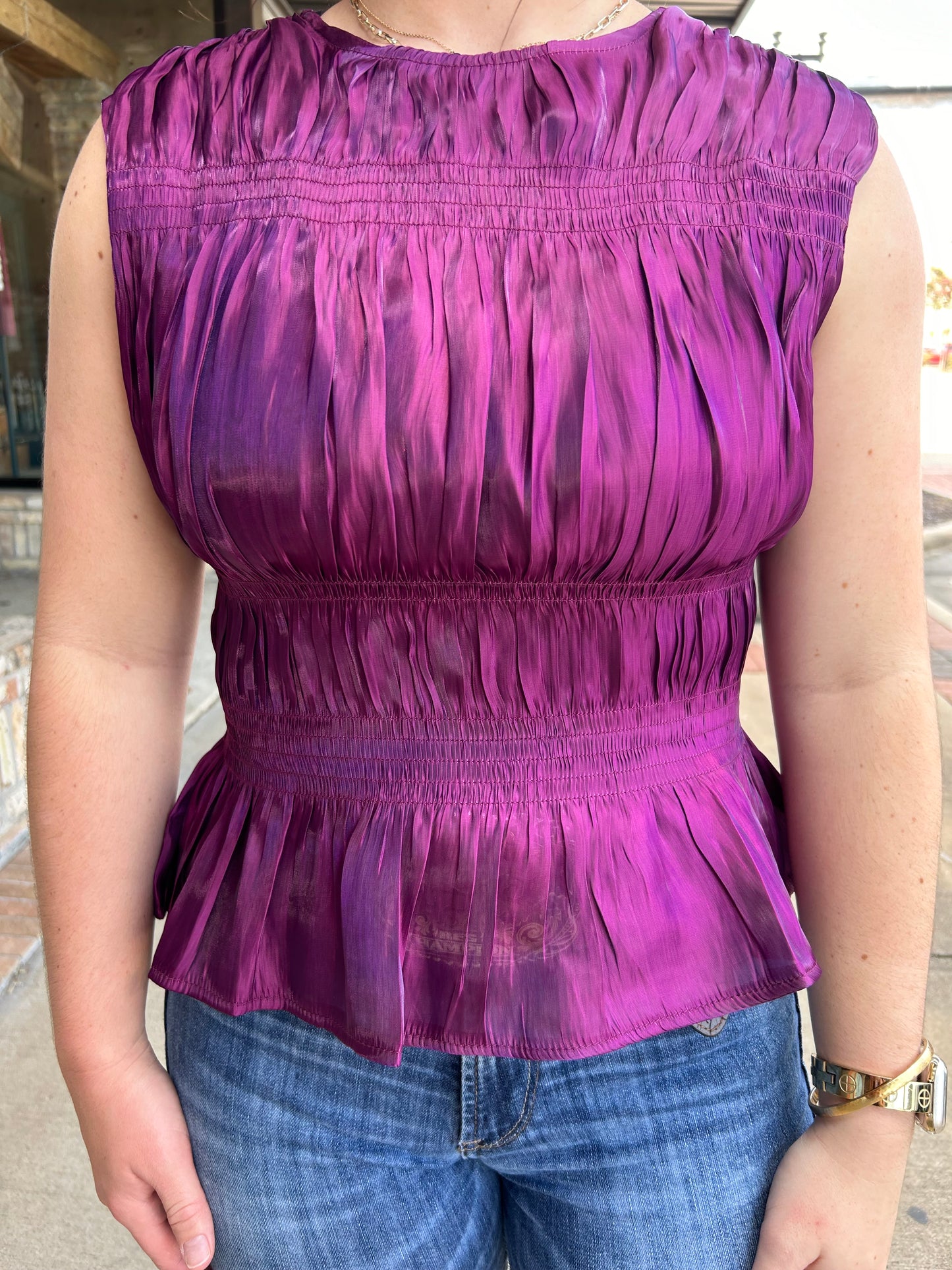 Plumette Smocked Top