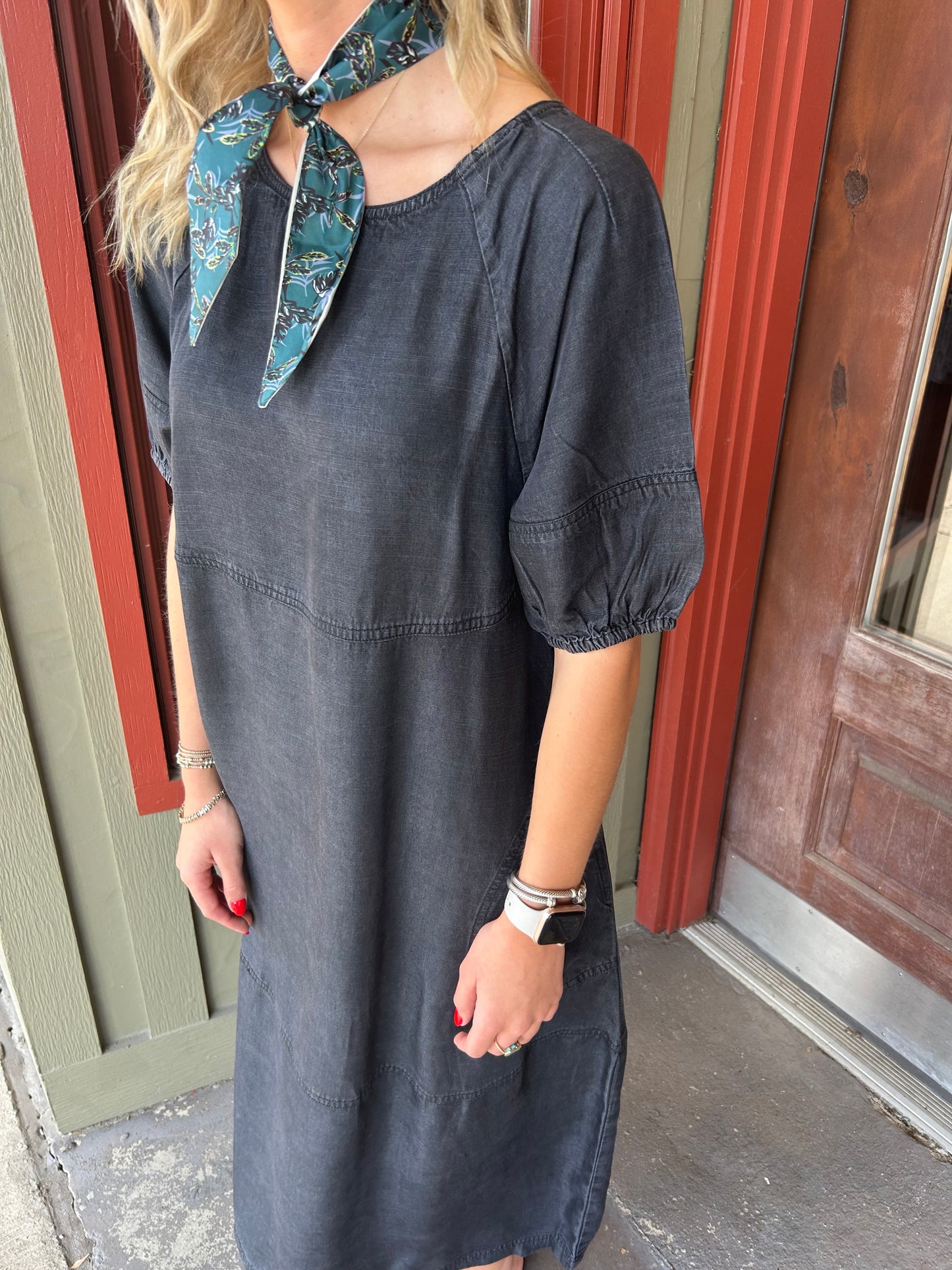 Denim Tiered Dress