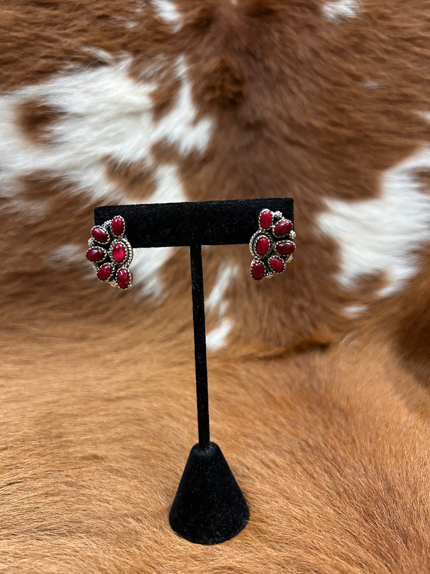 Rose Dahlia 1/2 Cluster Studs