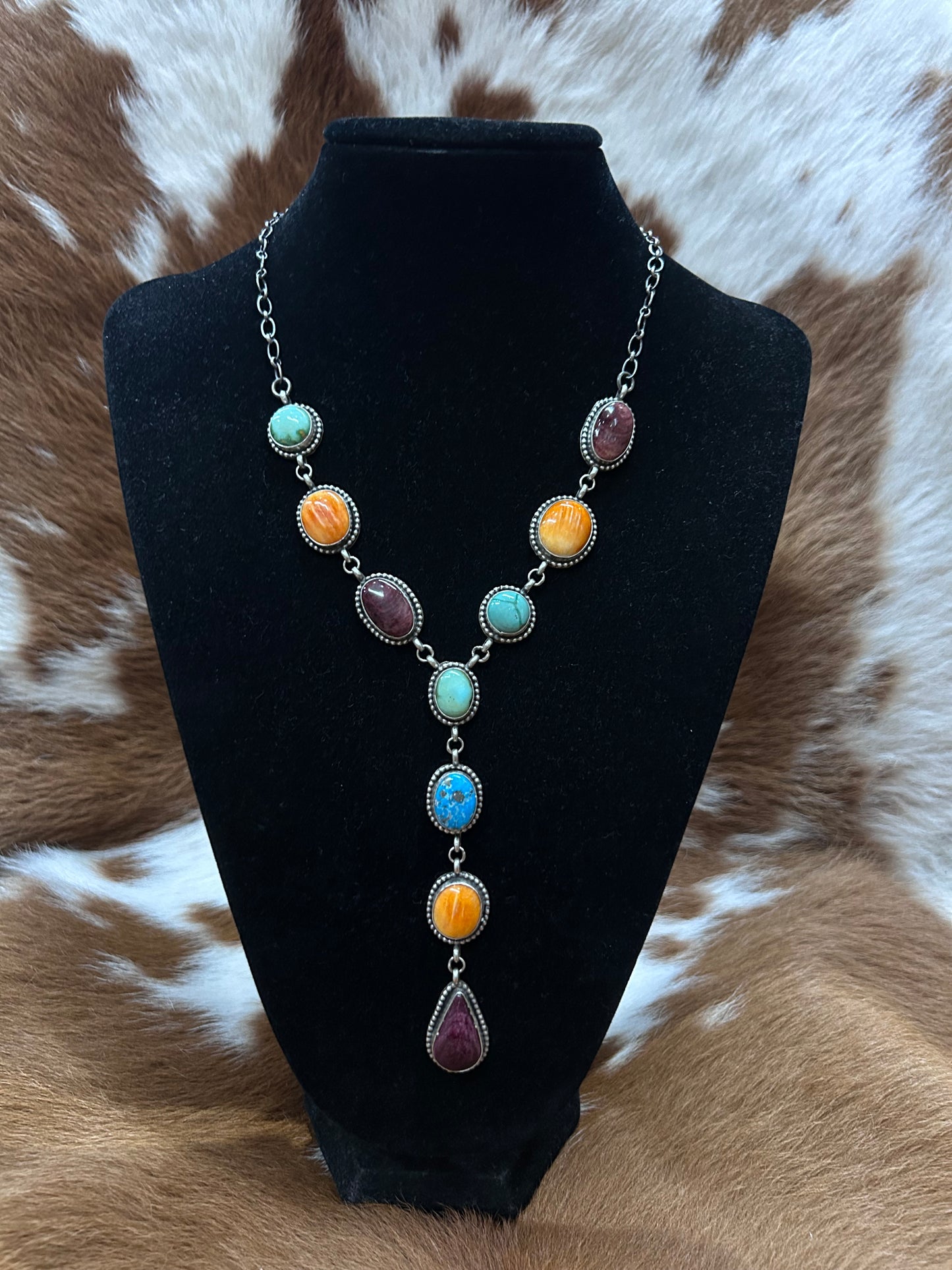Spiney & Turq Lariat Necklace