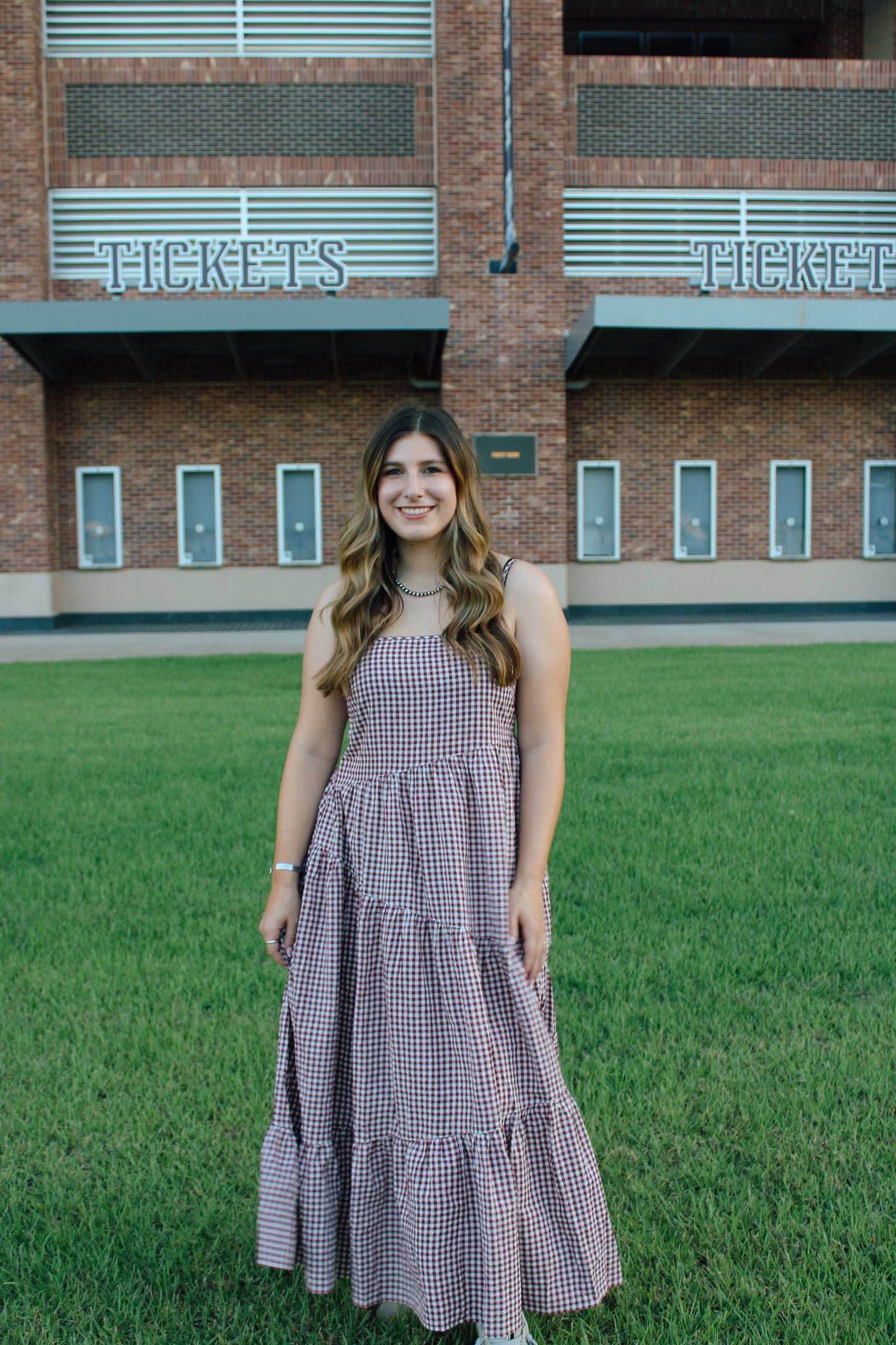 Game Day Gingham Maxi Dress