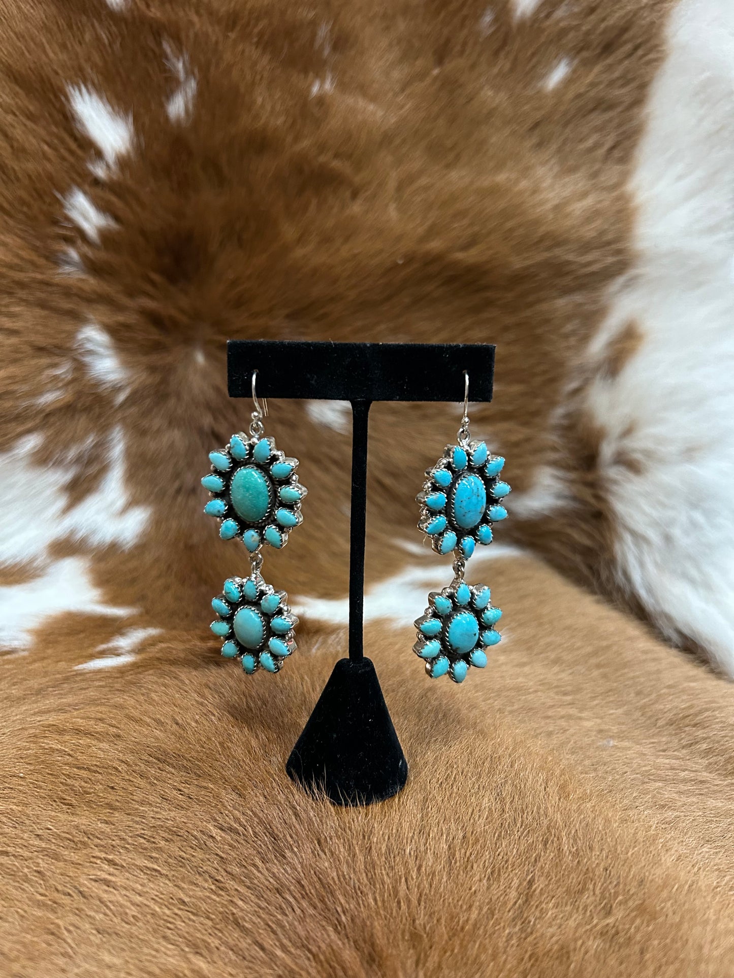 Double Cluster Drop Earring