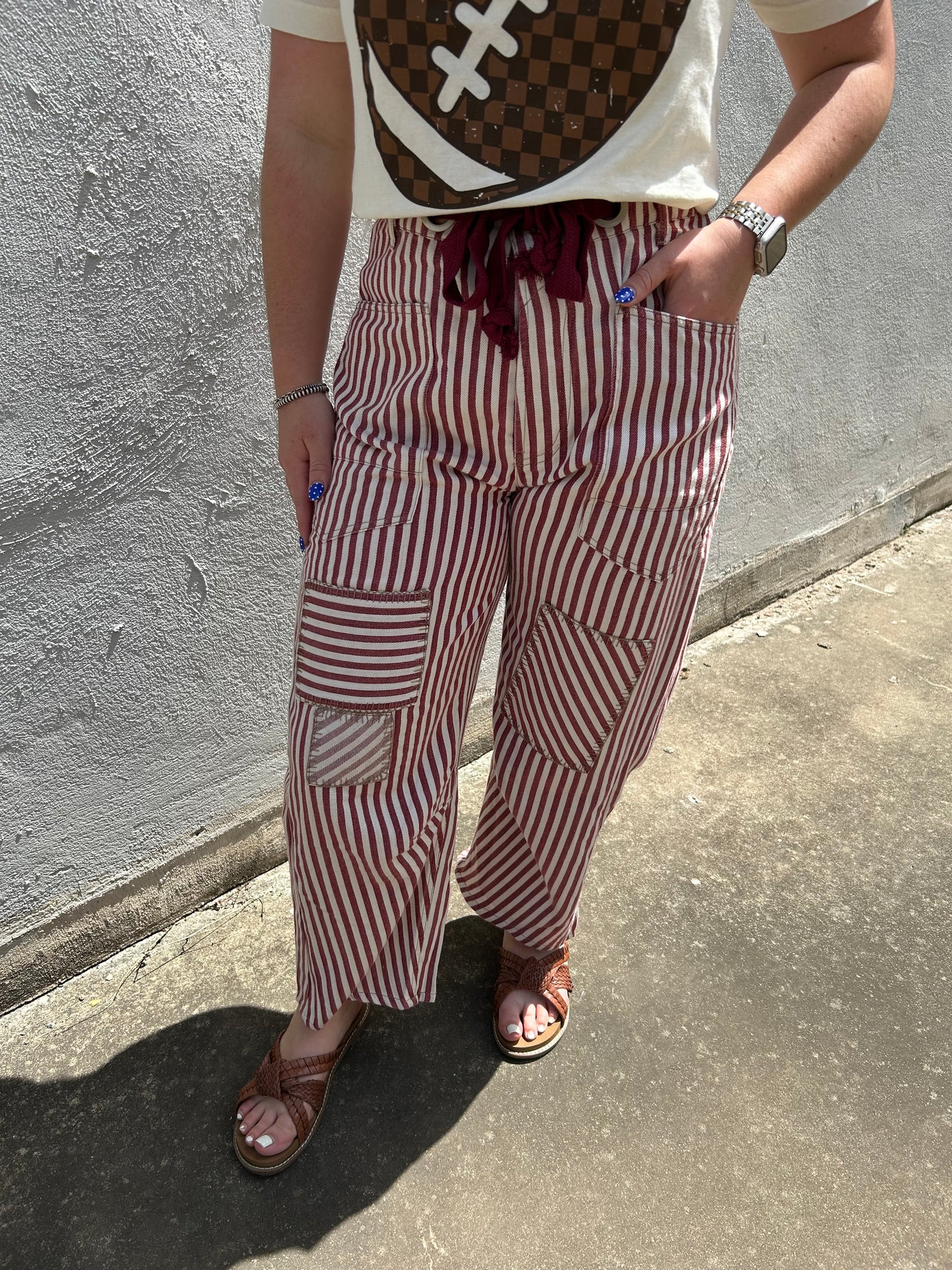 Rally Patched Barrel Pants