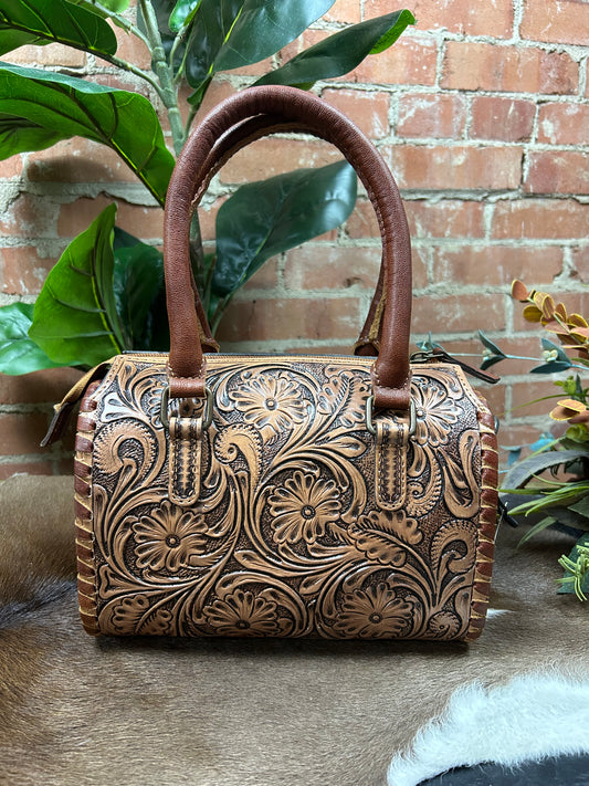 Tooled Barrel Purse - Small