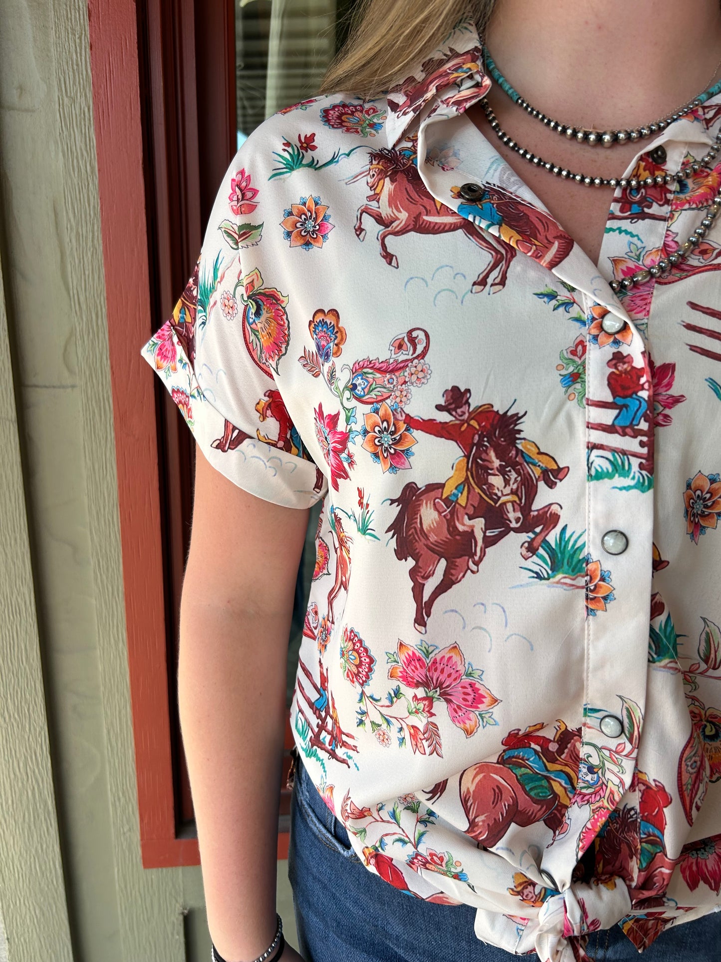 Rodeo Rose Shirt - Cream
