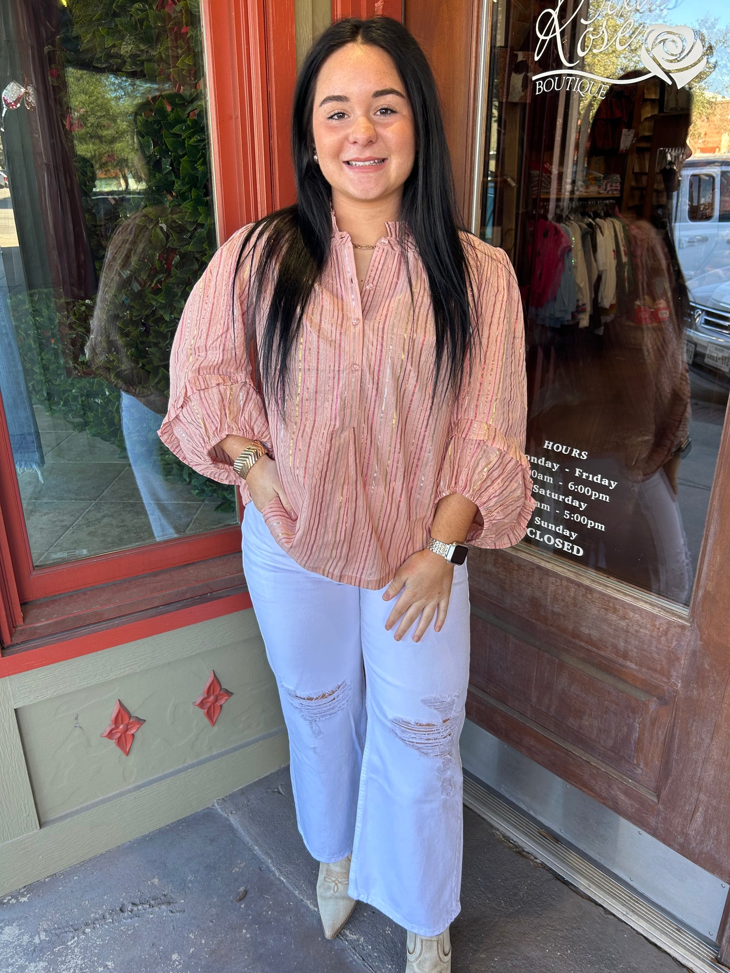 Metallic Stripe Top