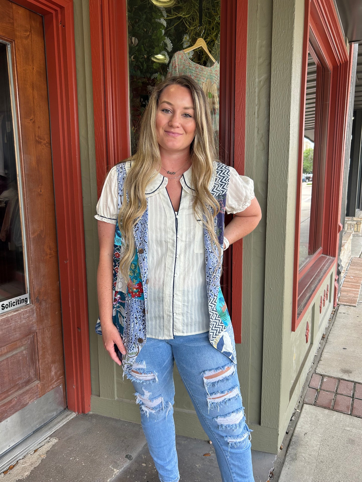 Patchwork Sunrise Reversible Vest