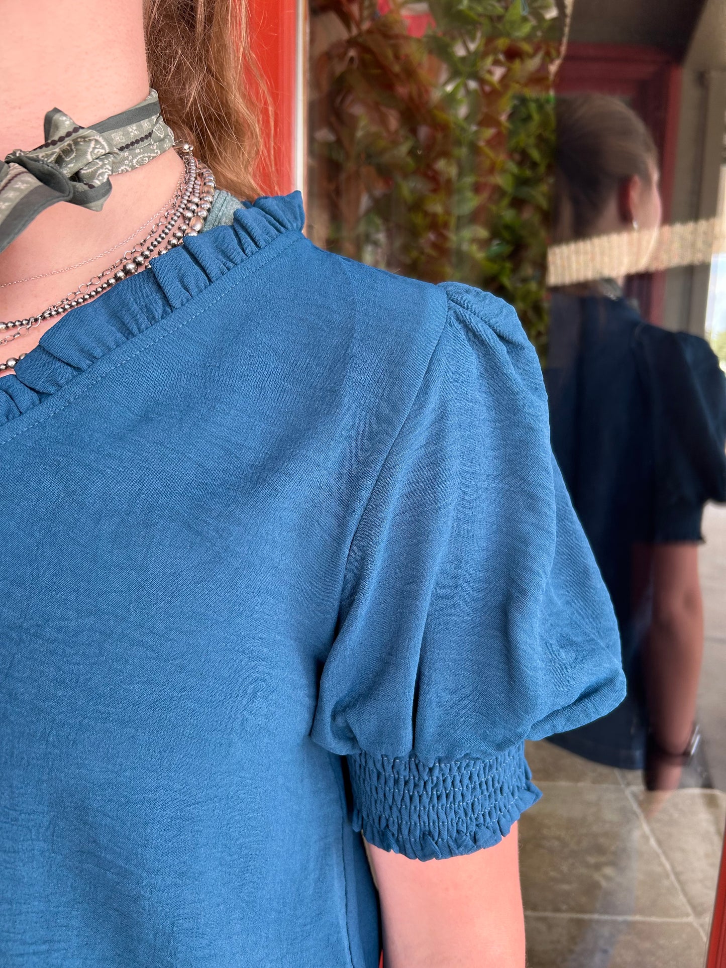 Ruffled Top - Teal