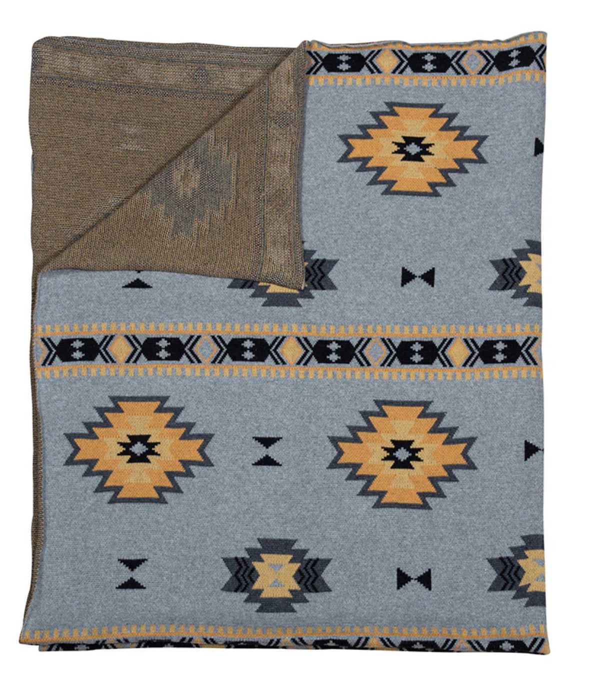 Paint Flower Meadow Throw - blue
