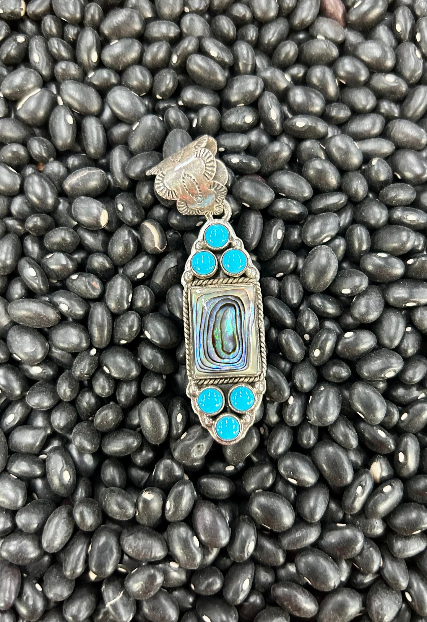 Abaloney Shell & Turquoise Pendent