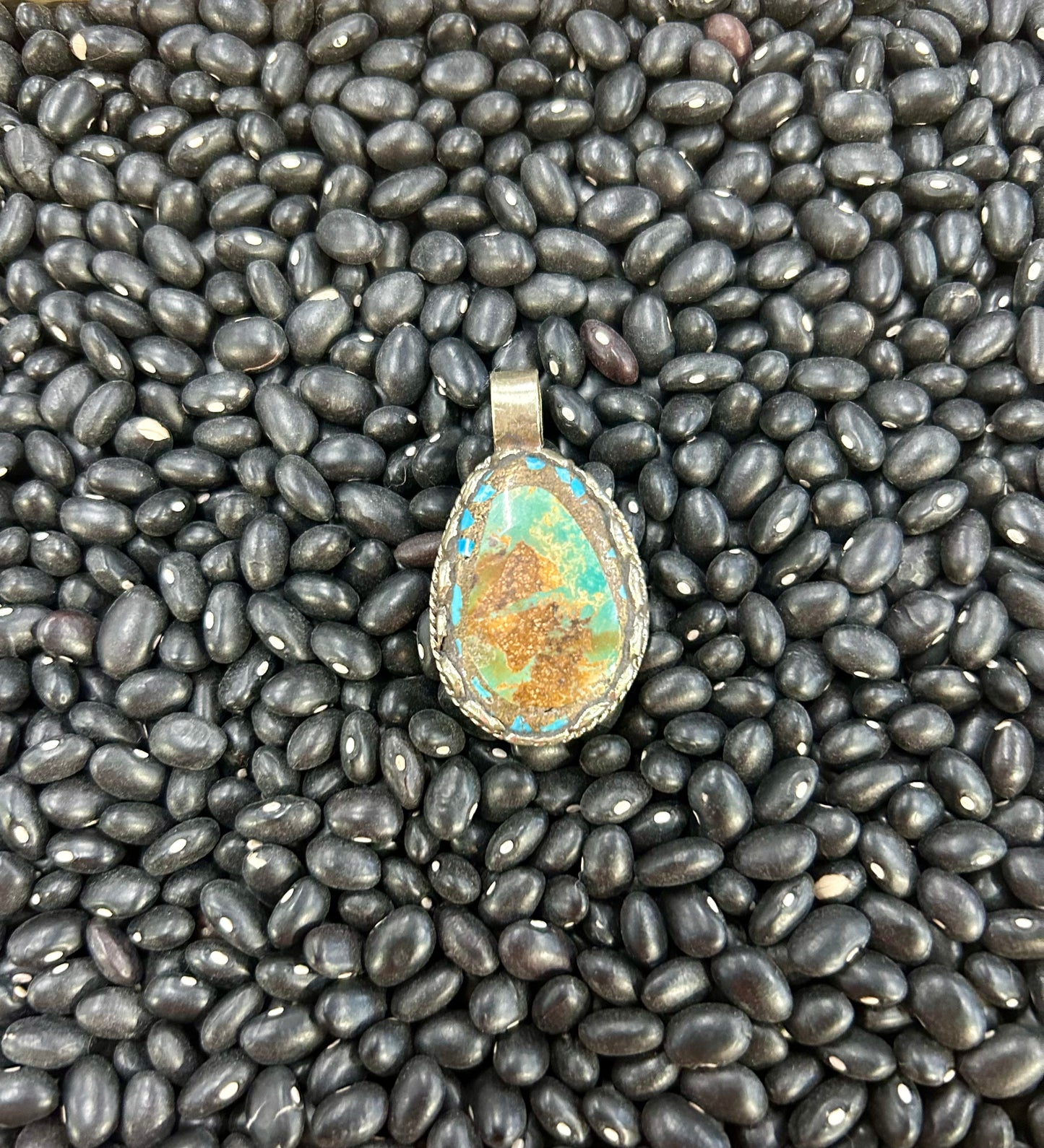 Turquoise & Pyrite Pendant
