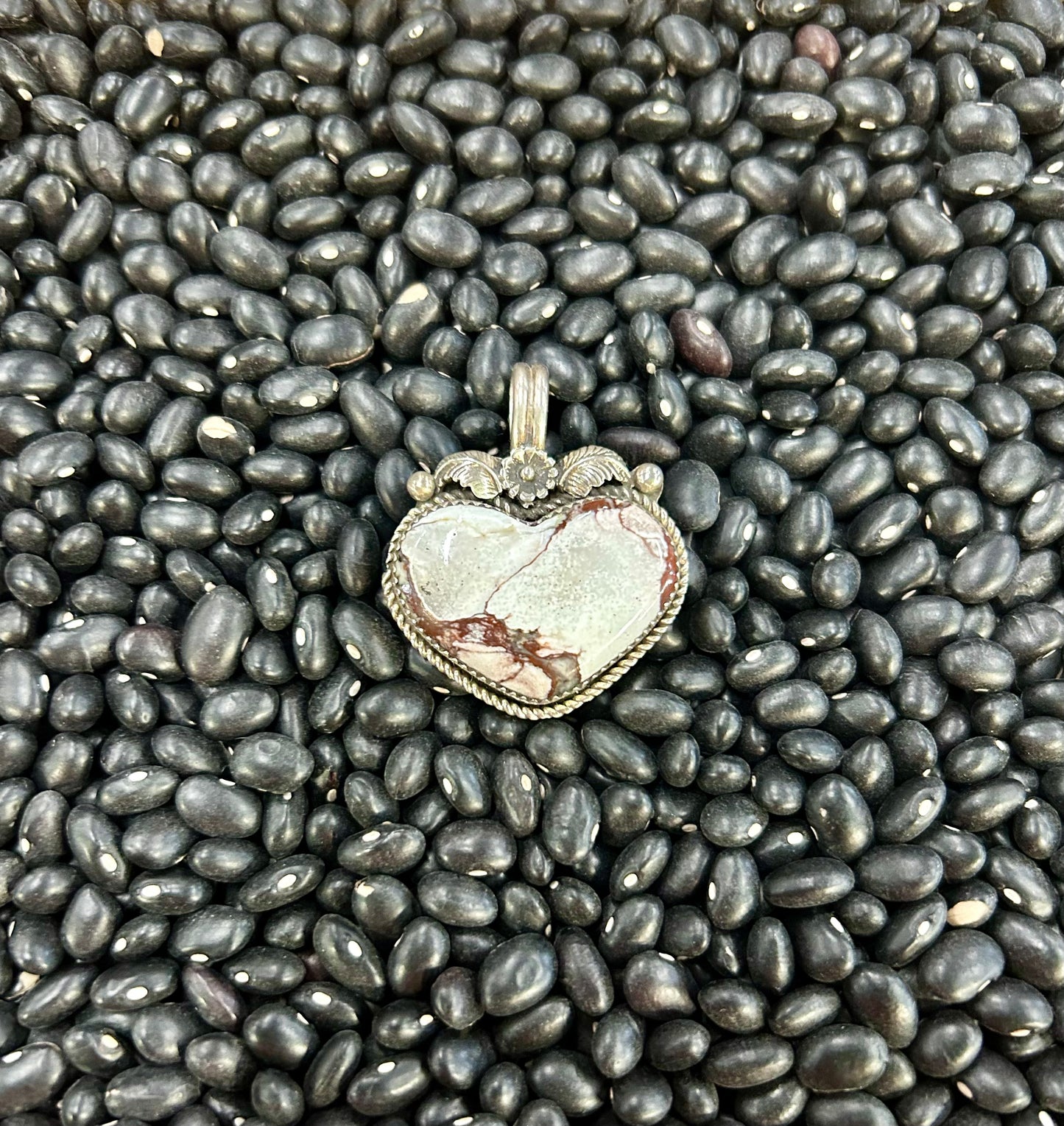 White Buffalo Heart Pendant
