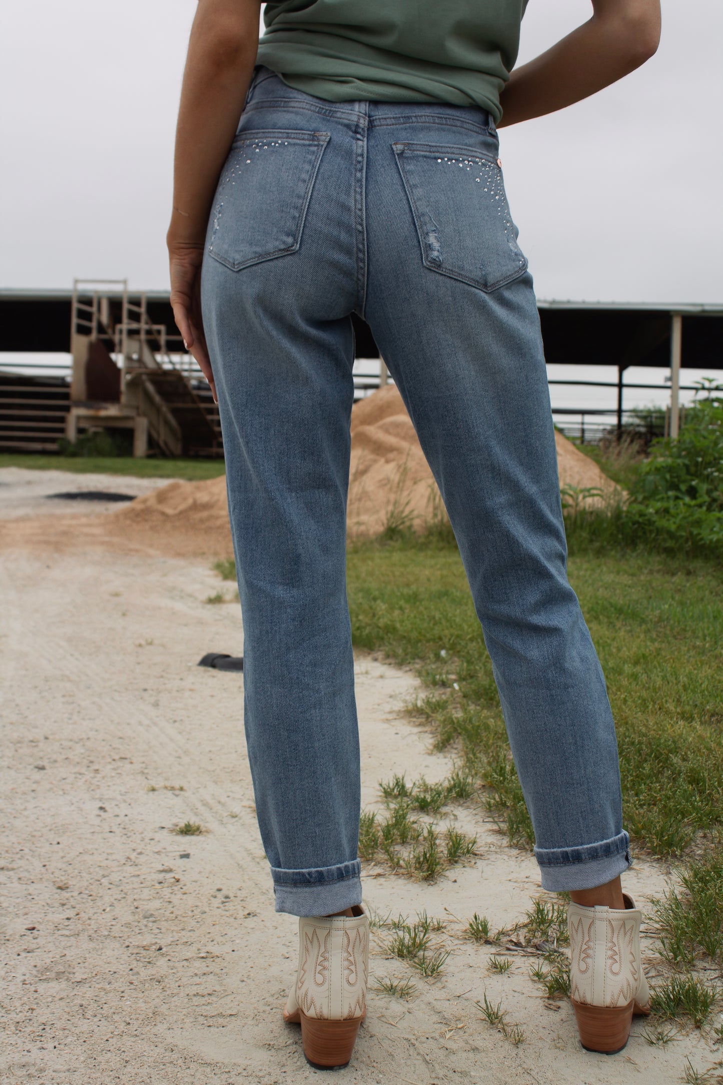 Dolly Rhinestone Slim Jean