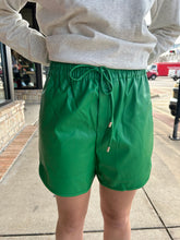 Load image into Gallery viewer, Varsity Faux Leather Shorts