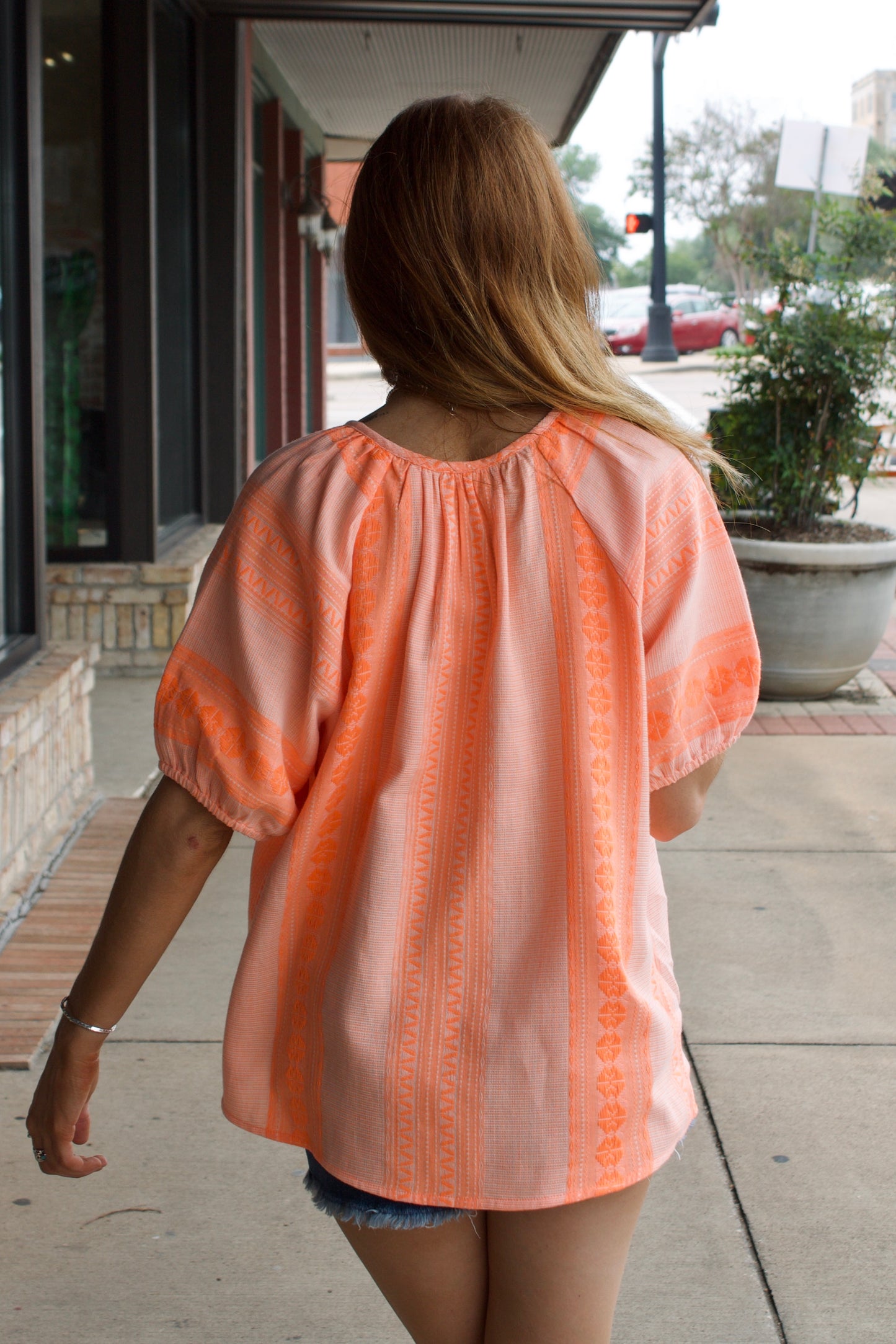 Jacquard Peasant Top