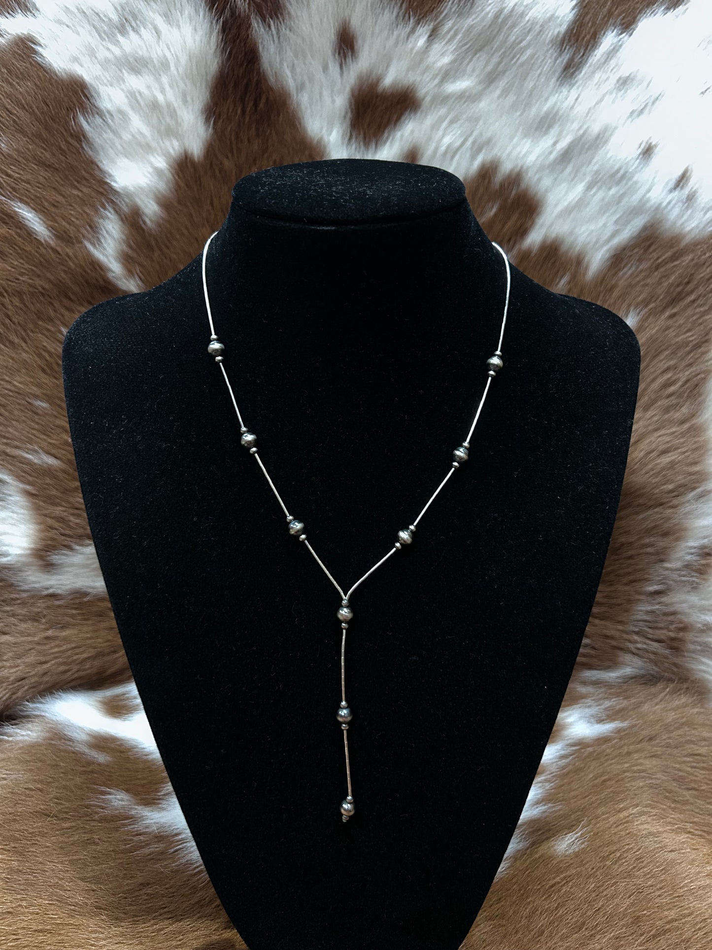 Liquid Silver Navajo Lariat