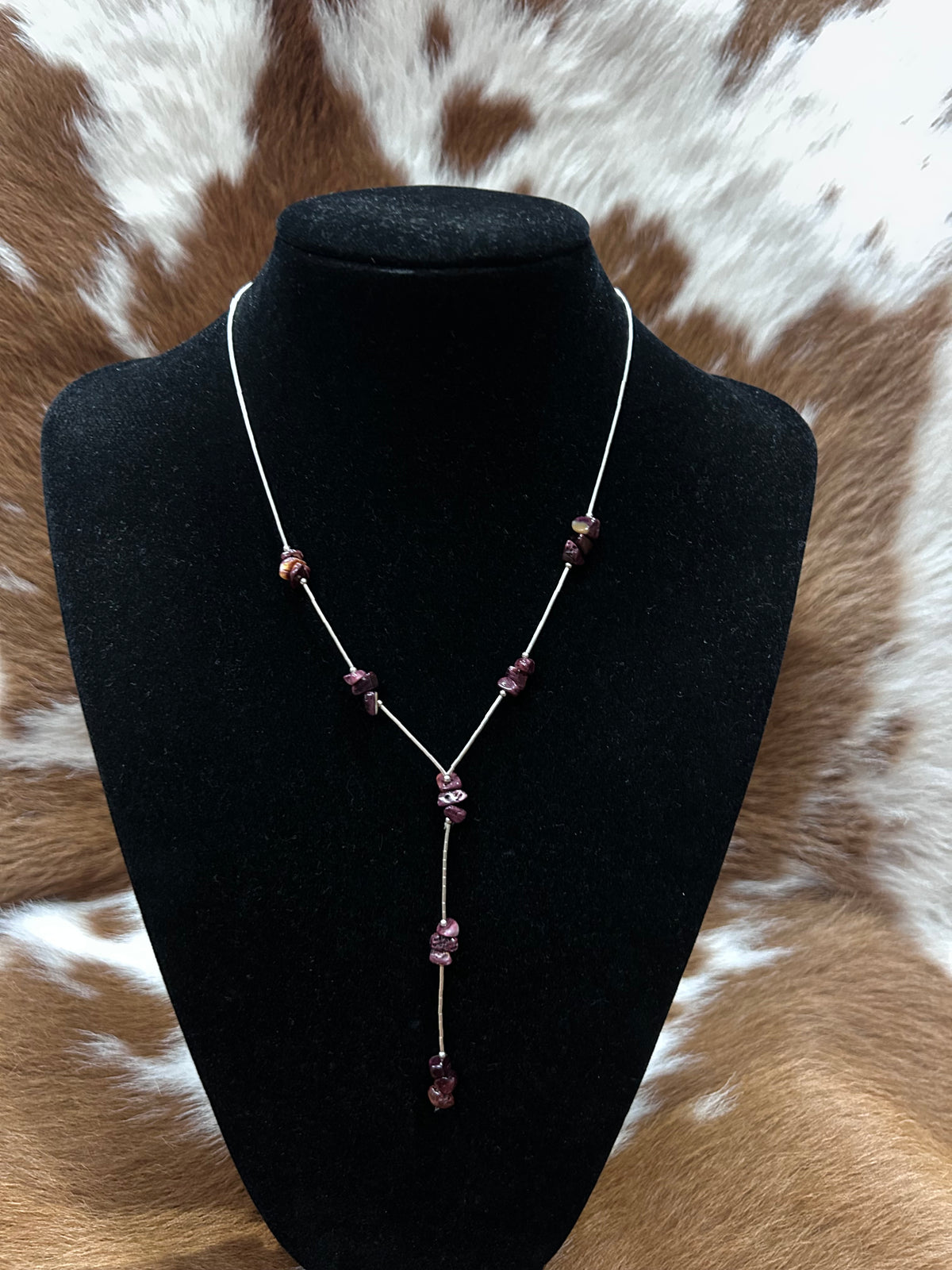 Liquid Silver W/ Purple Spiney Lariat