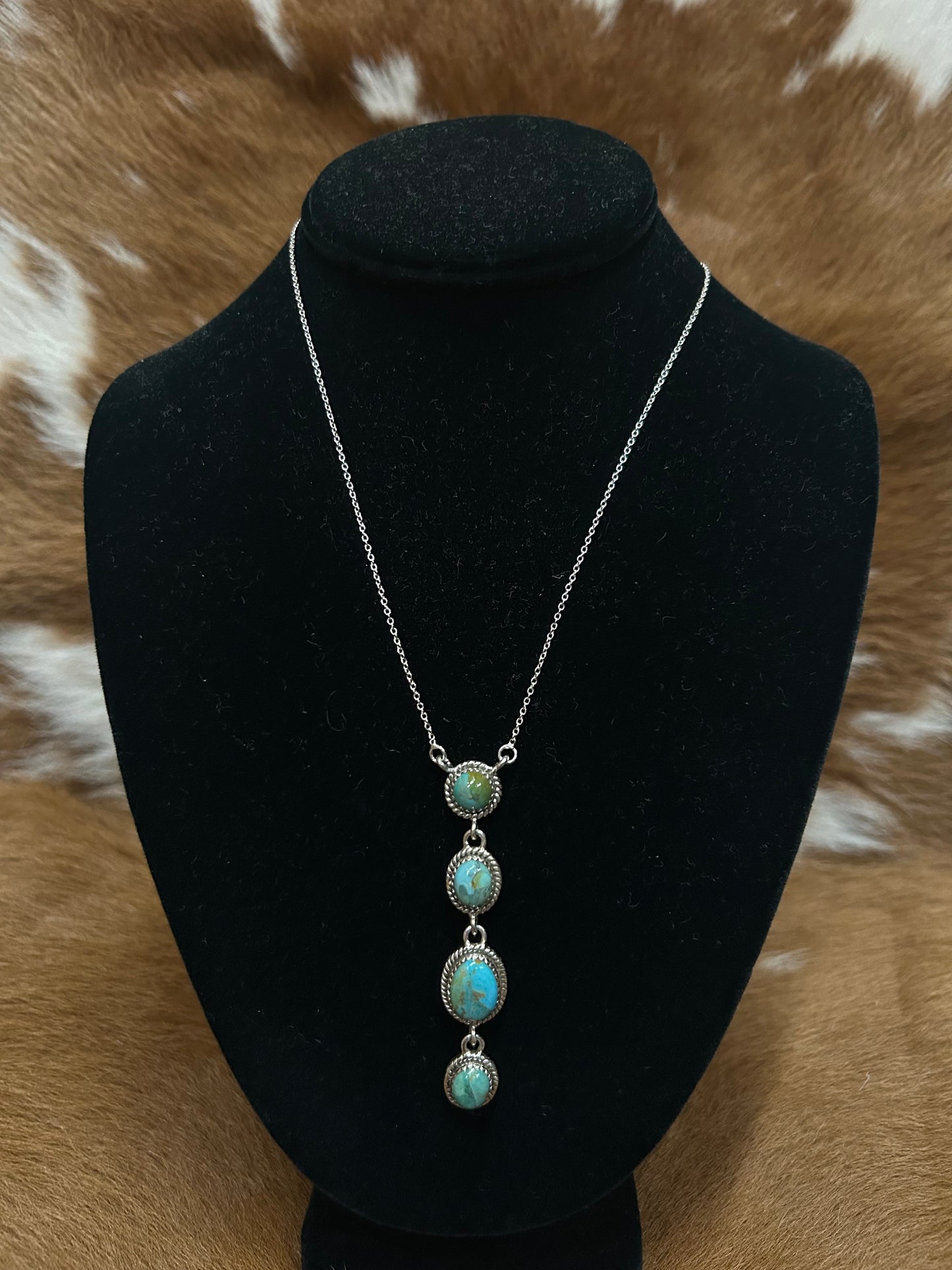 4 Stone Drop Kingman Necklace