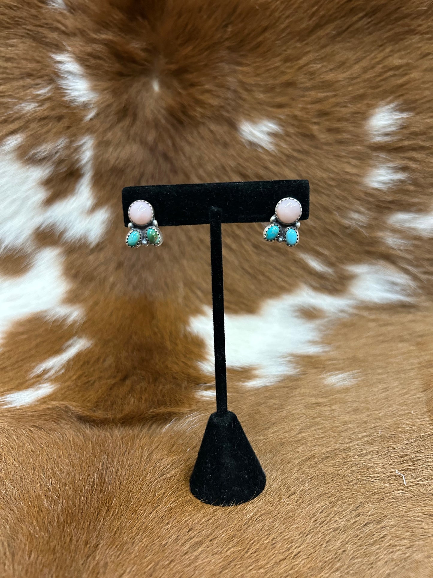 Mini Dart Cluster - Pink conch & Turquoise