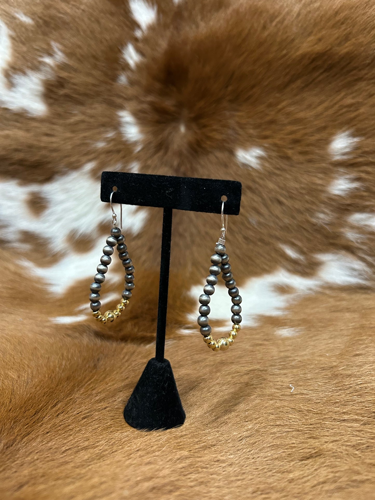 Navajo Teardrops W/ Gold earrings