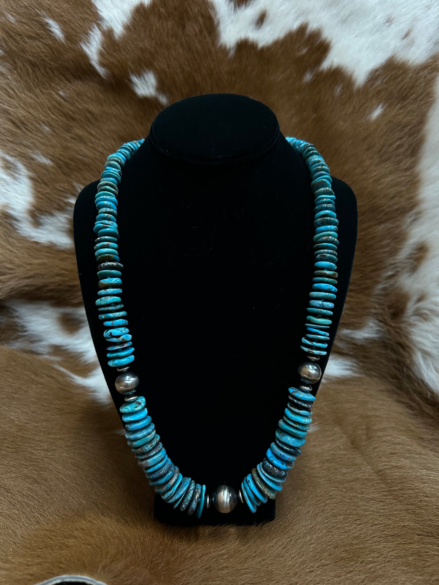 Turquoise Necklace W/ 3 lg Navjos