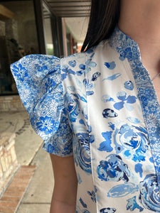 China Plate Blue Dress